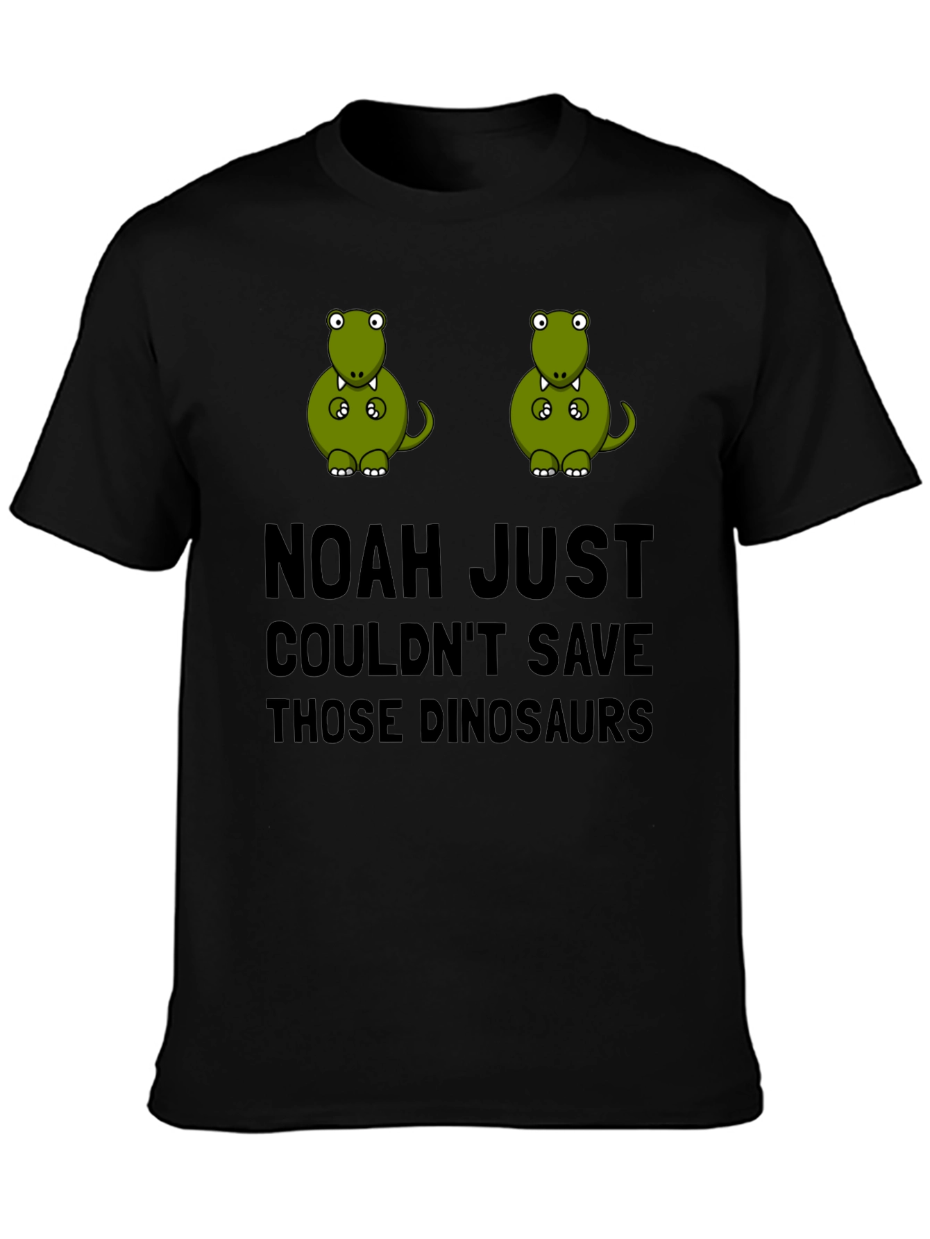 Black Noah Couldn't Save The Dinosaurs T-Shirt view 3
