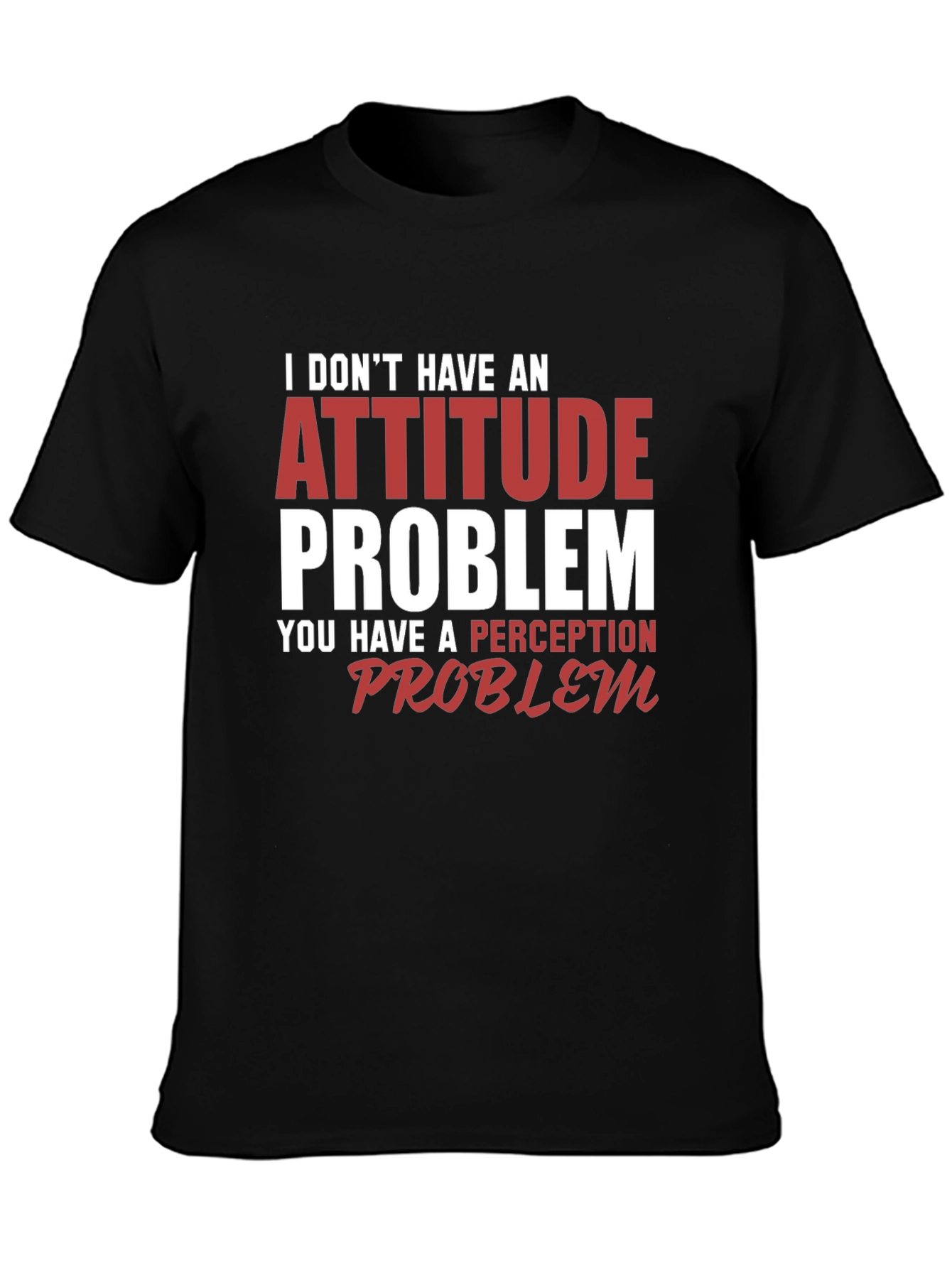 Black Attitude Problem Graphic Tee - Sarcastic Humor T-Shirt view 3