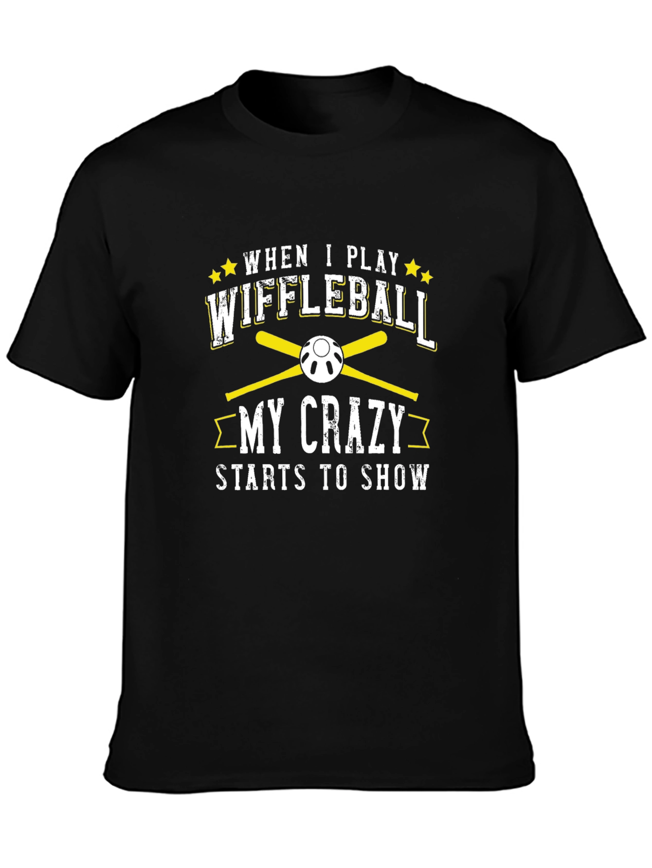 Black Wiffleball Crazy T-Shirt - Baseball Bats Tee view 3