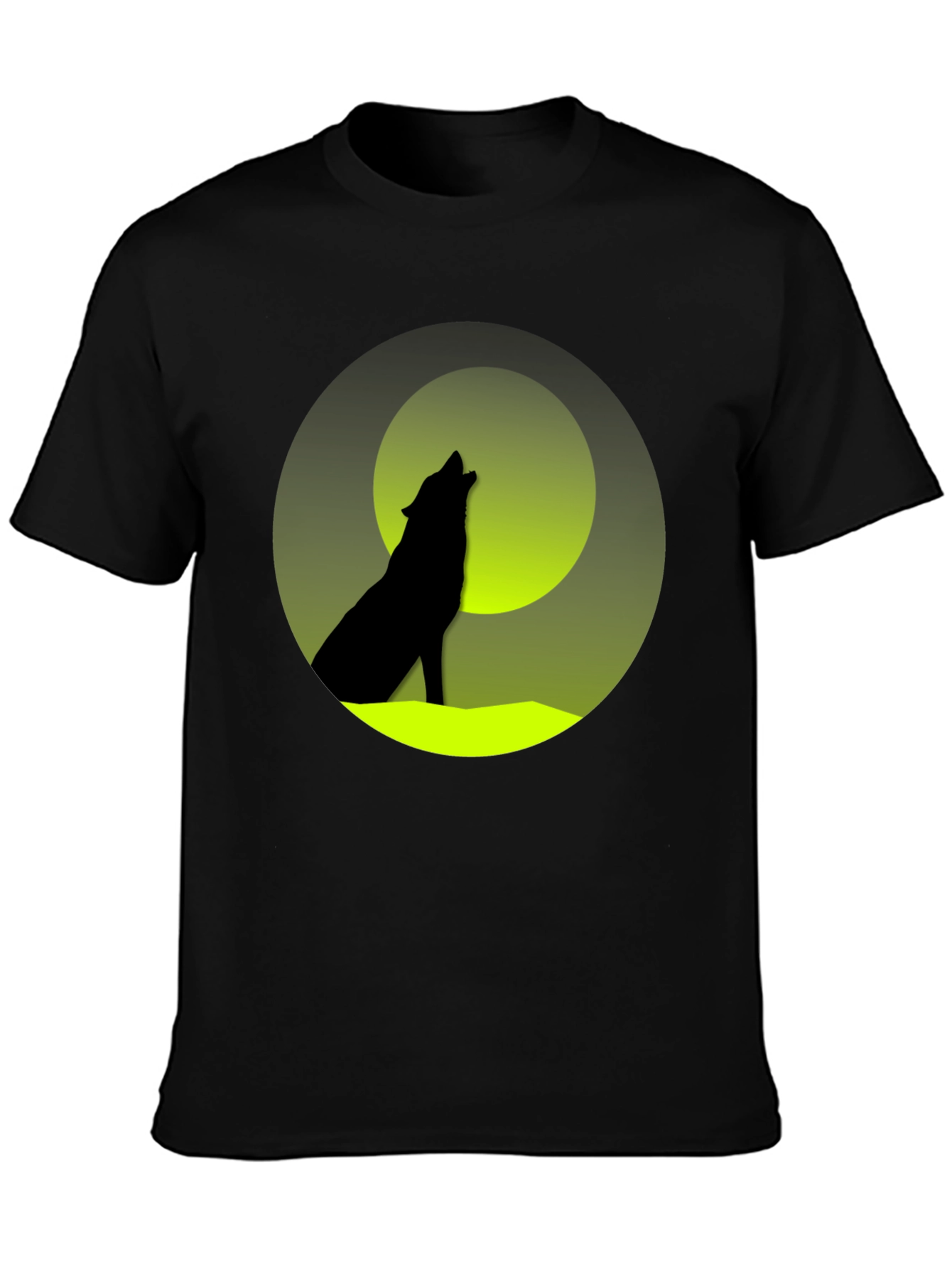 Black Wolf Howling at Moon Graphic Tee view 3