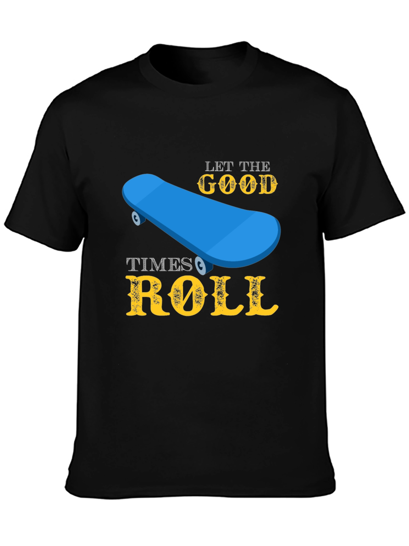 Black Skateboard T-Shirt - Let the Good Times Roll view 3
