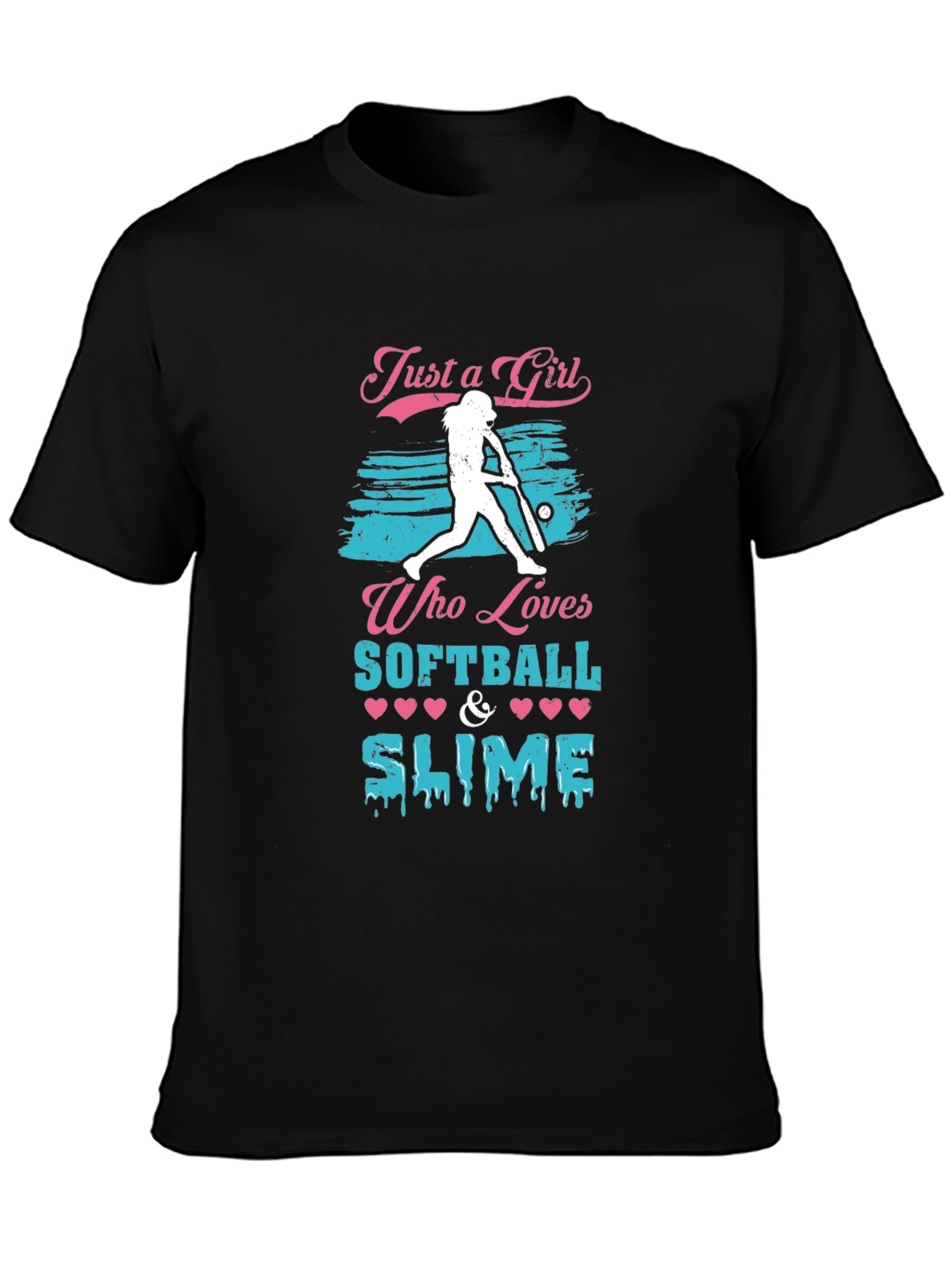Black Softball & Slime Graphic Tee view 3