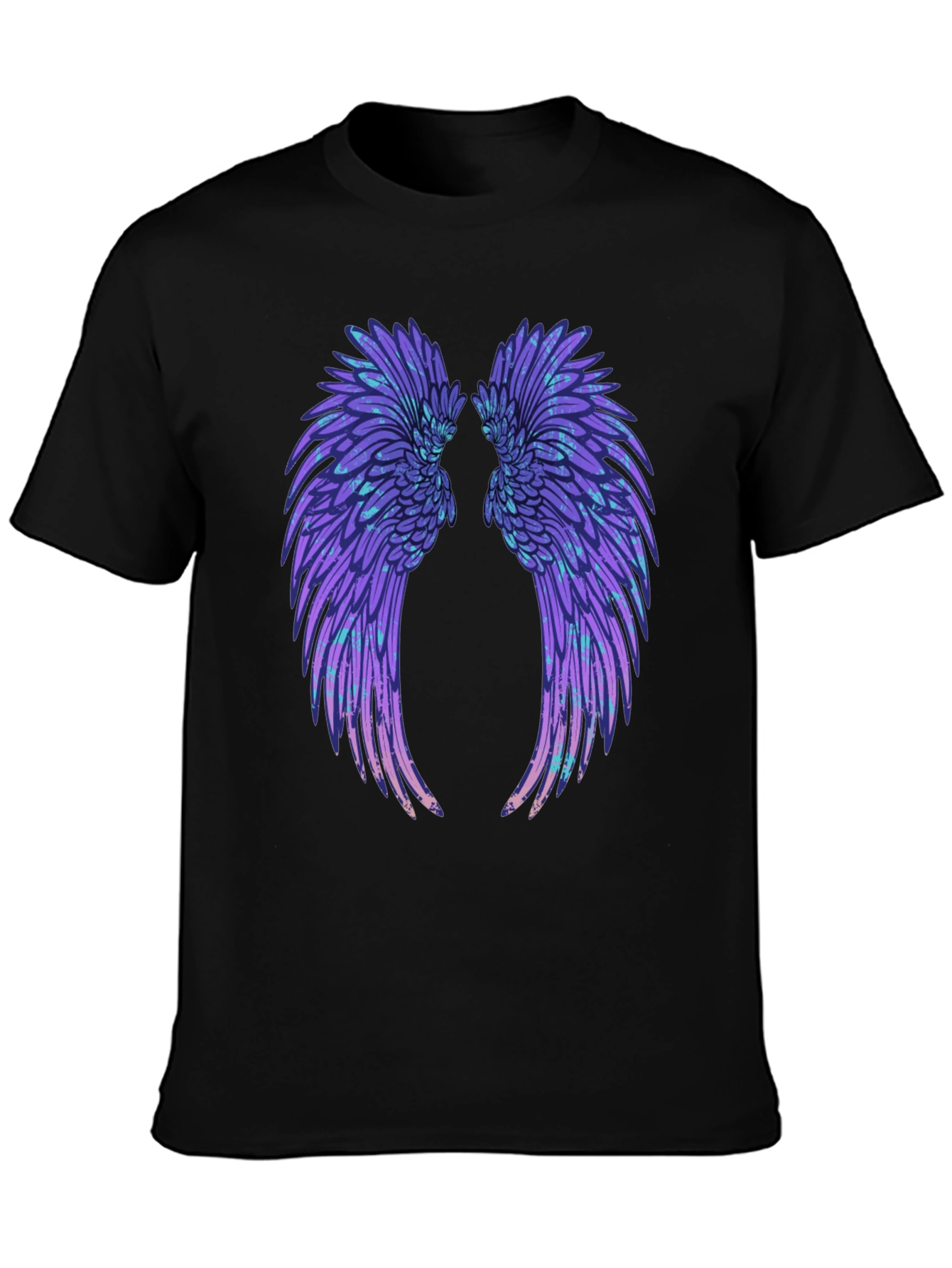 Black Wings Graphic Tee - Black Cotton T-Shirt view 3