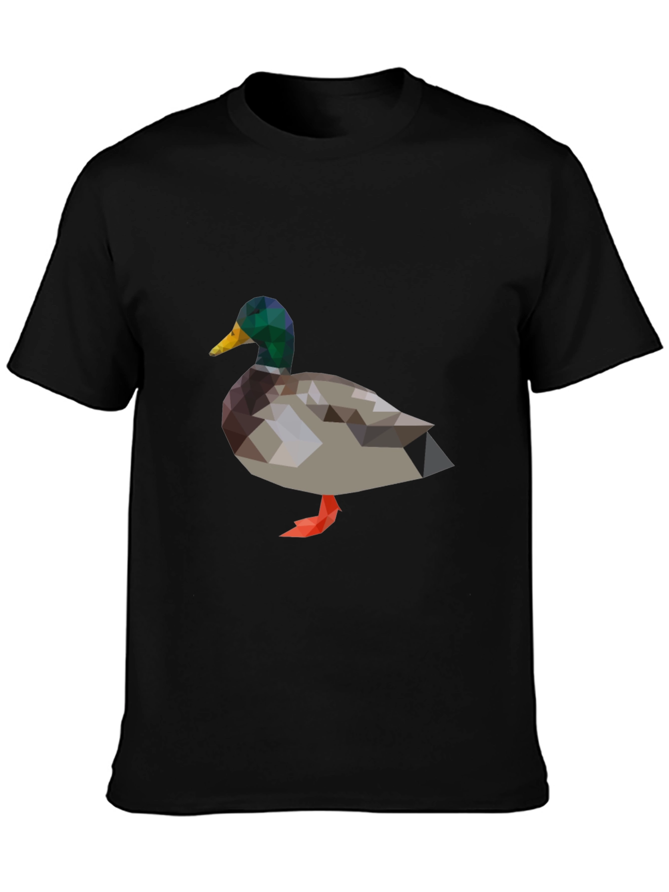 Black Geometric Duck Graphic T-Shirt view 3