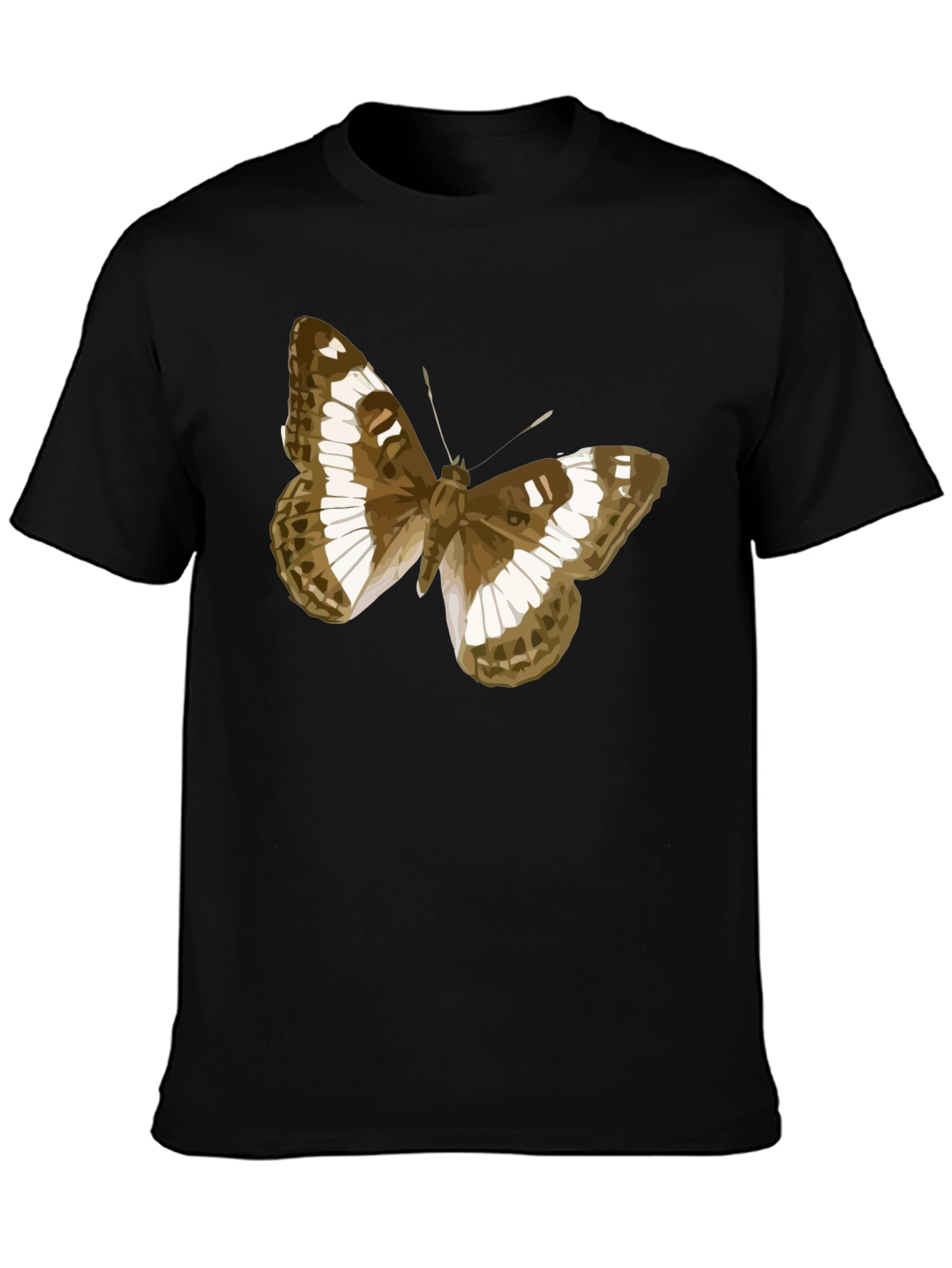 Black Butterfly Graphic Tee - Classic Black Cotton T-Shirt view 3