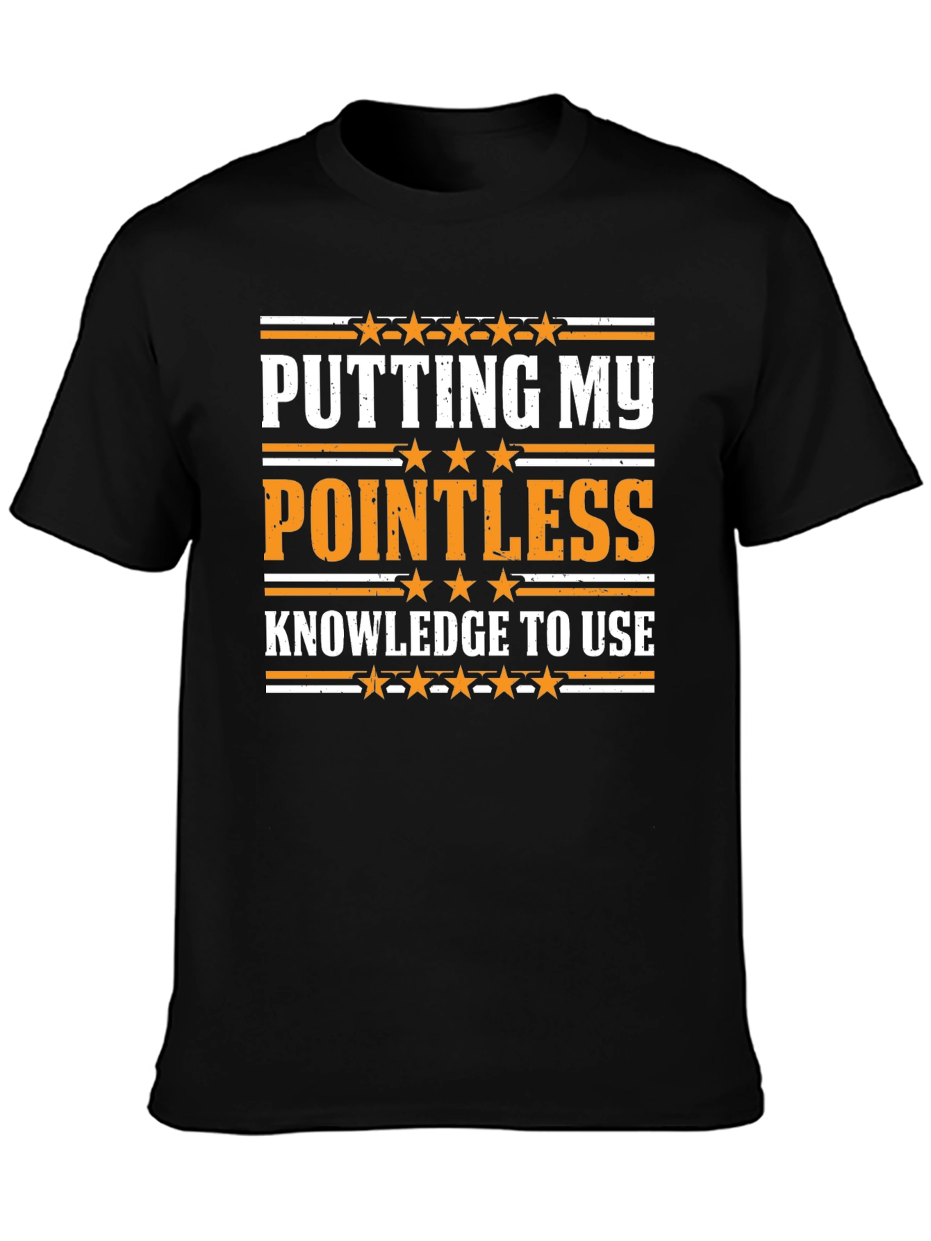 Black Pointless Knowledge Graphic Tee - Sarcastic Humor Shirt view 3