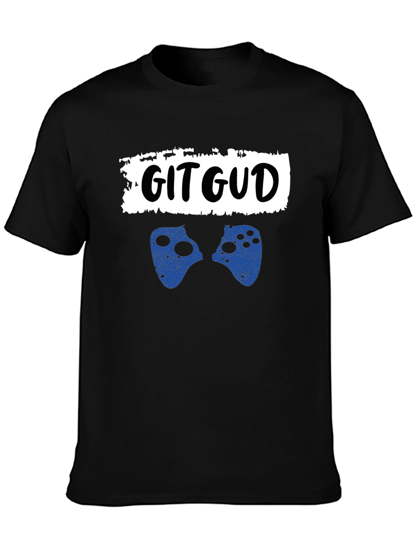 Black Git Gud Gamer T-Shirt - Black Cotton Graphic Tee view 3