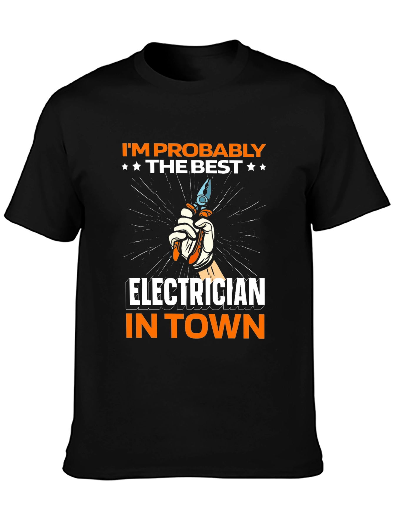 Black Electrician T-Shirt - Best in Town! view 3