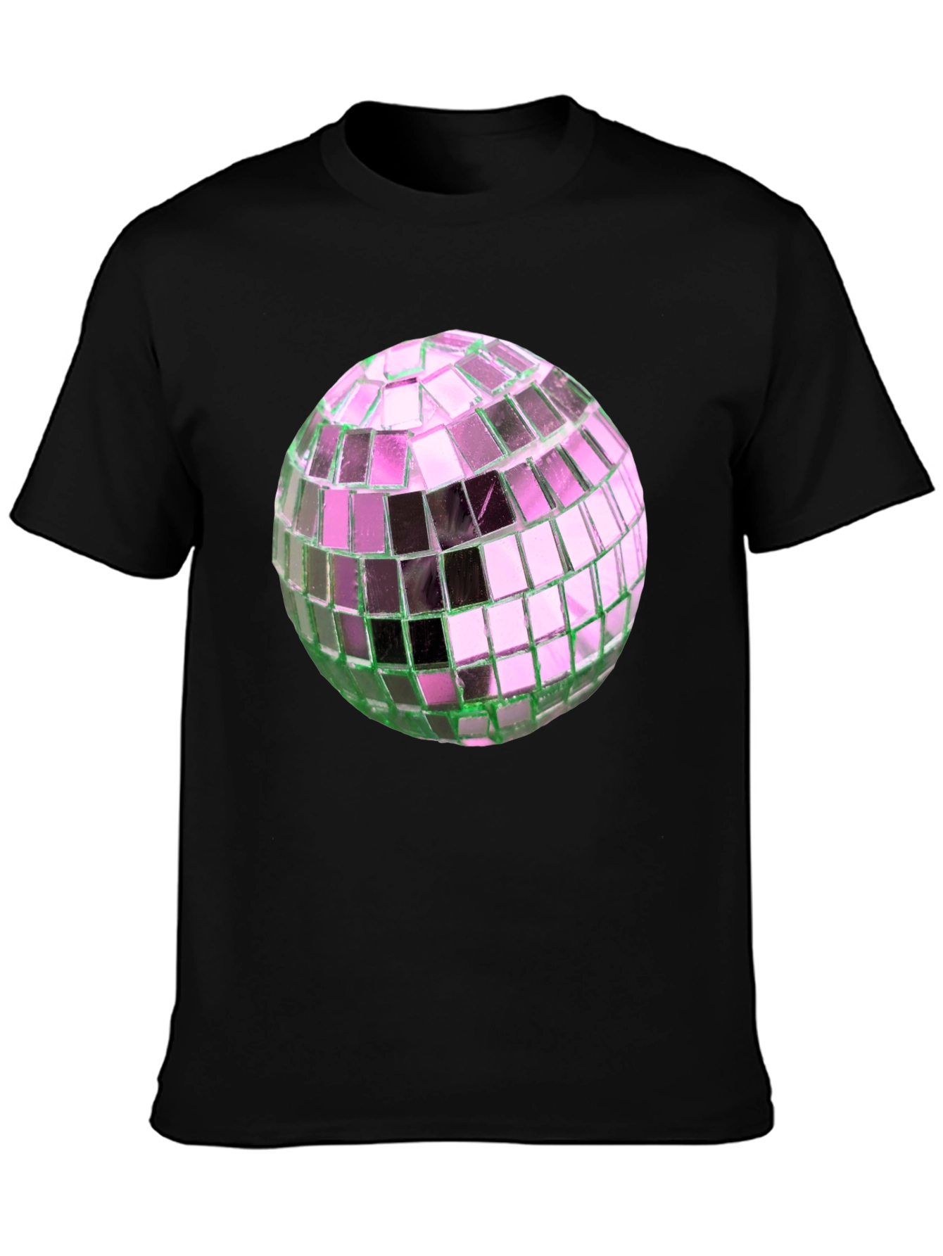 Black Disco Ball Graphic Tee - Party Ready Style view 3