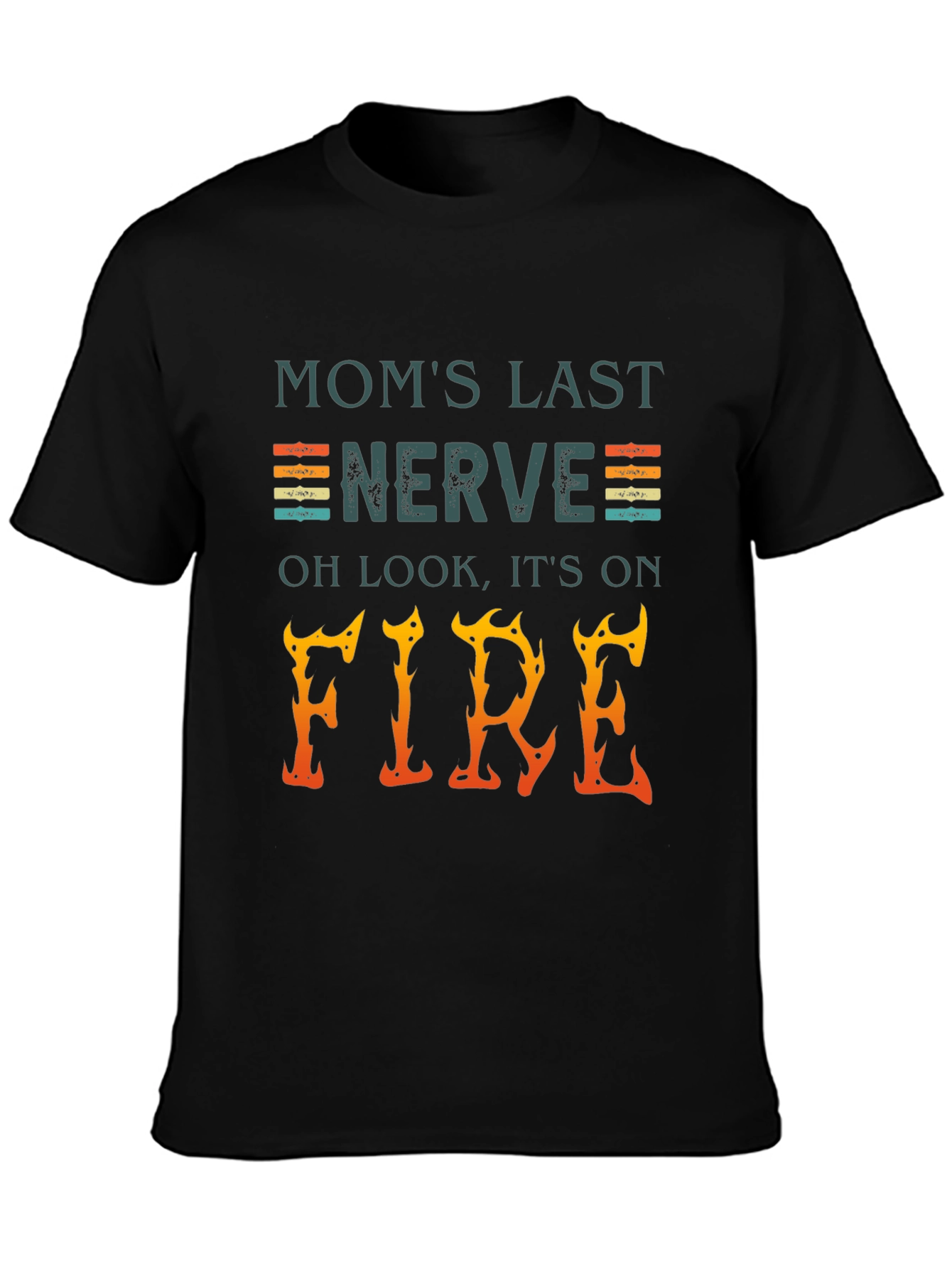 Black Mom's Last Nerve On Fire Graphic Tee view 3