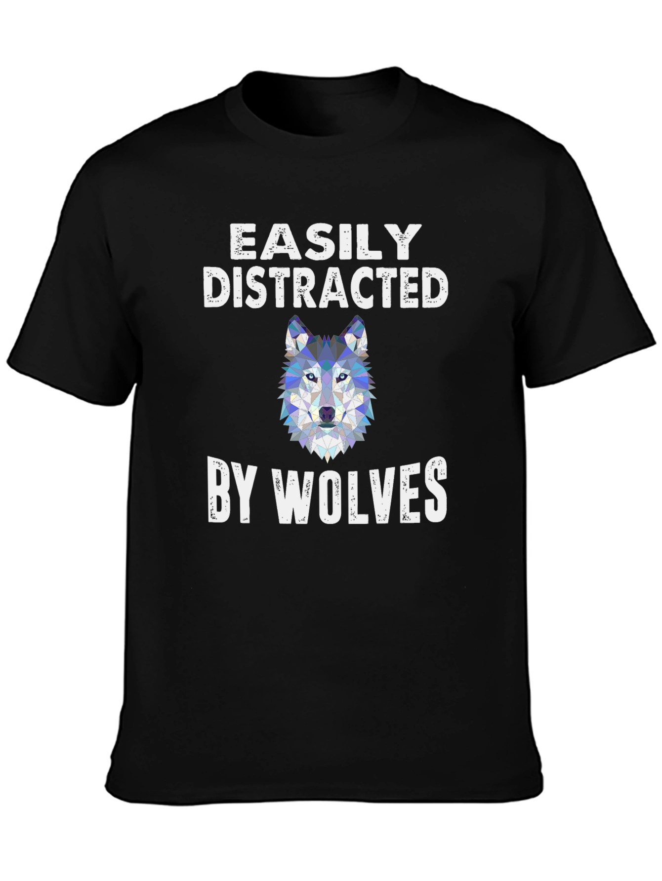 Black Easily Distracted By Wolves Graphic Tee view 3