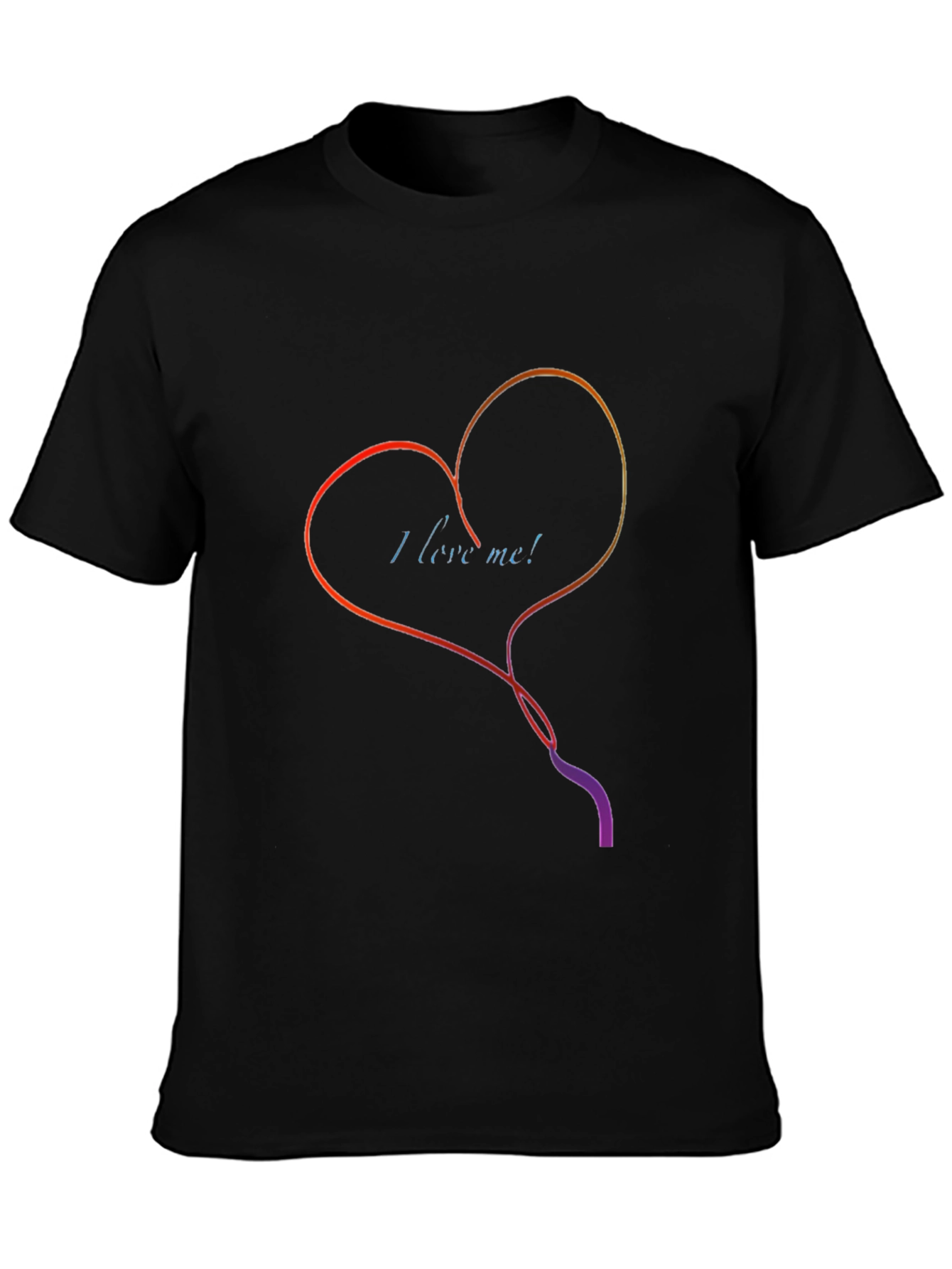 Black I Love Me Heart Graphic Tee - Stylish Black T-Shirt view 3