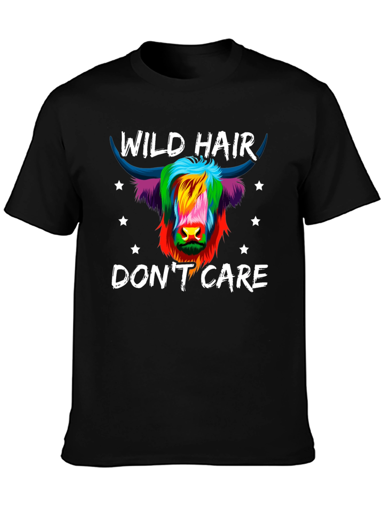 Black Wild Hair Don't Care T-Shirt view 3