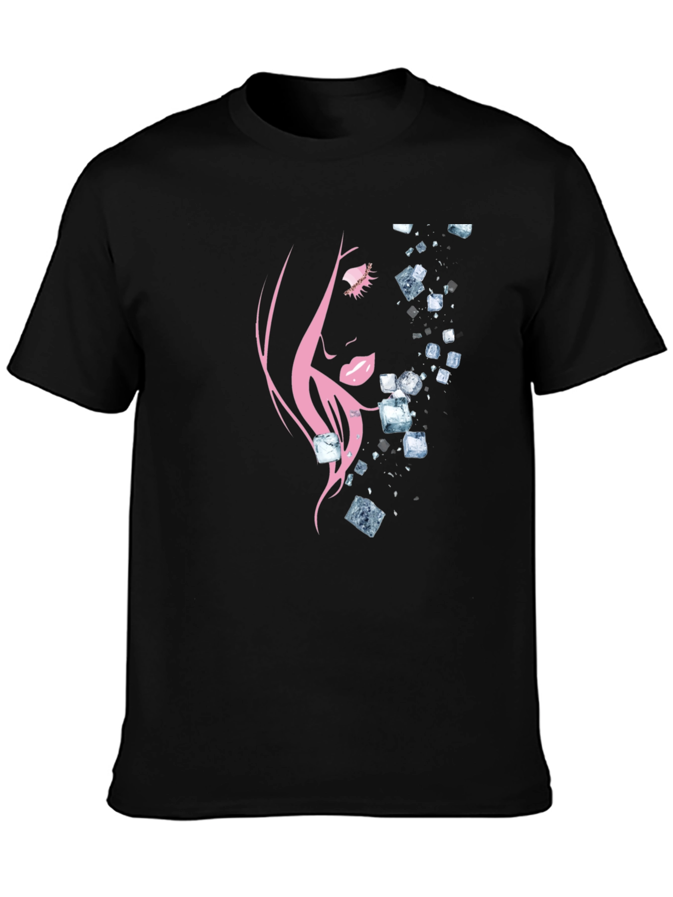 Black Abstract Woman Graphic T-Shirt view 3