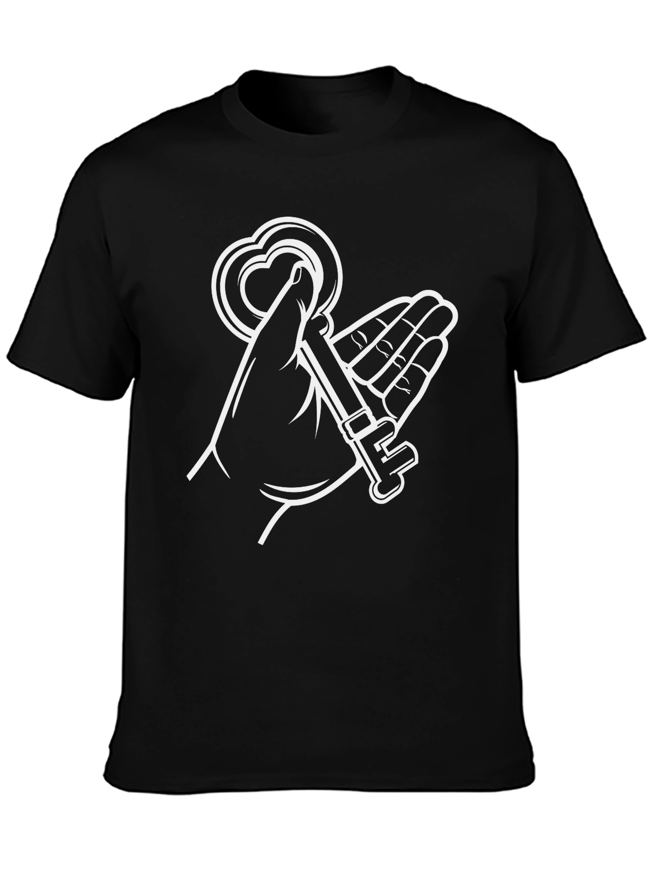 Black Heart Key T-Shirt - Unlock Your Style view 3