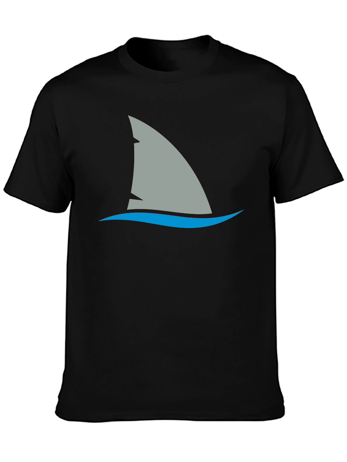 Black Shark Fin Graphic Tee - Black Cotton Comfort view 3