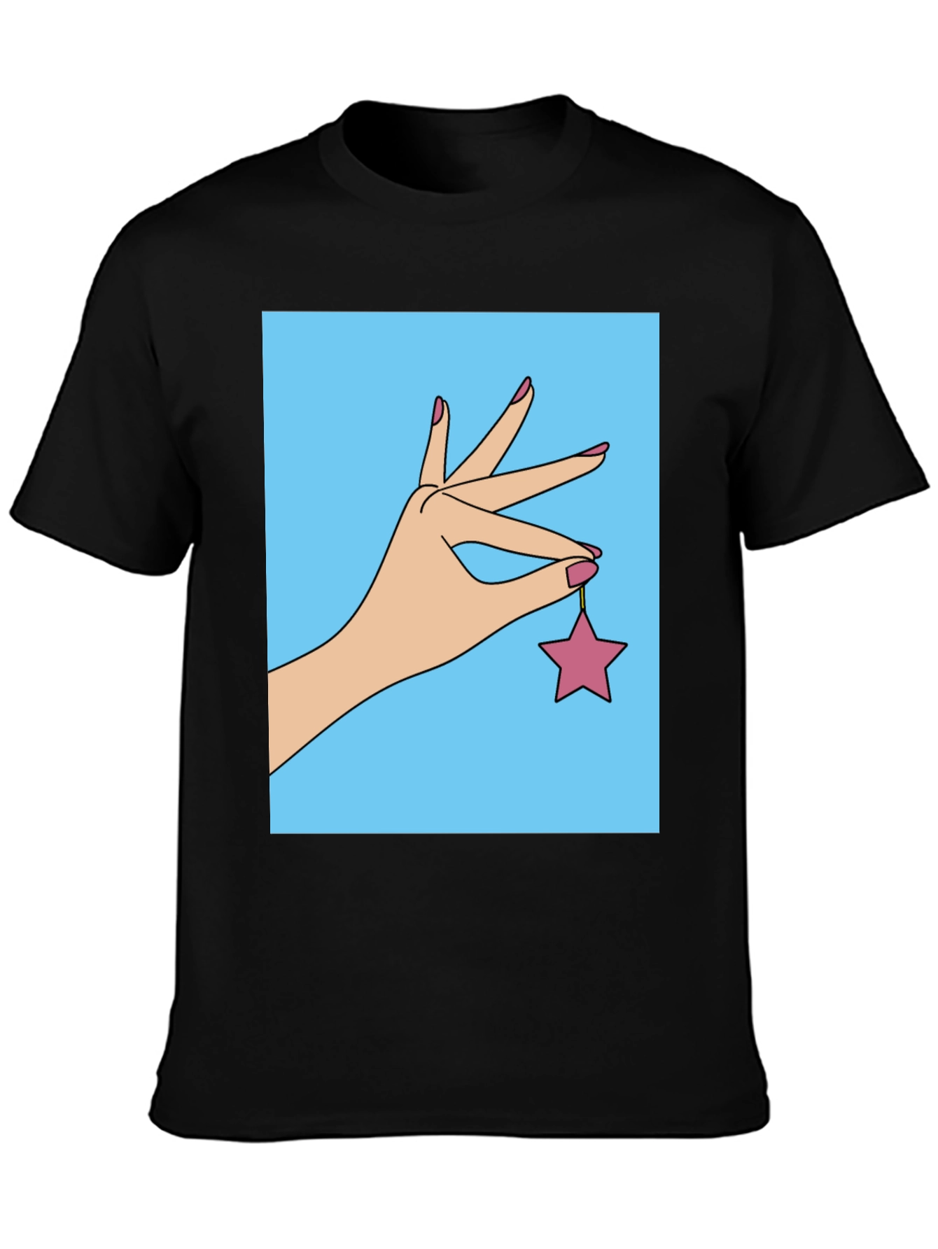 Black Hand Holding Star Graphic T-Shirt view 3