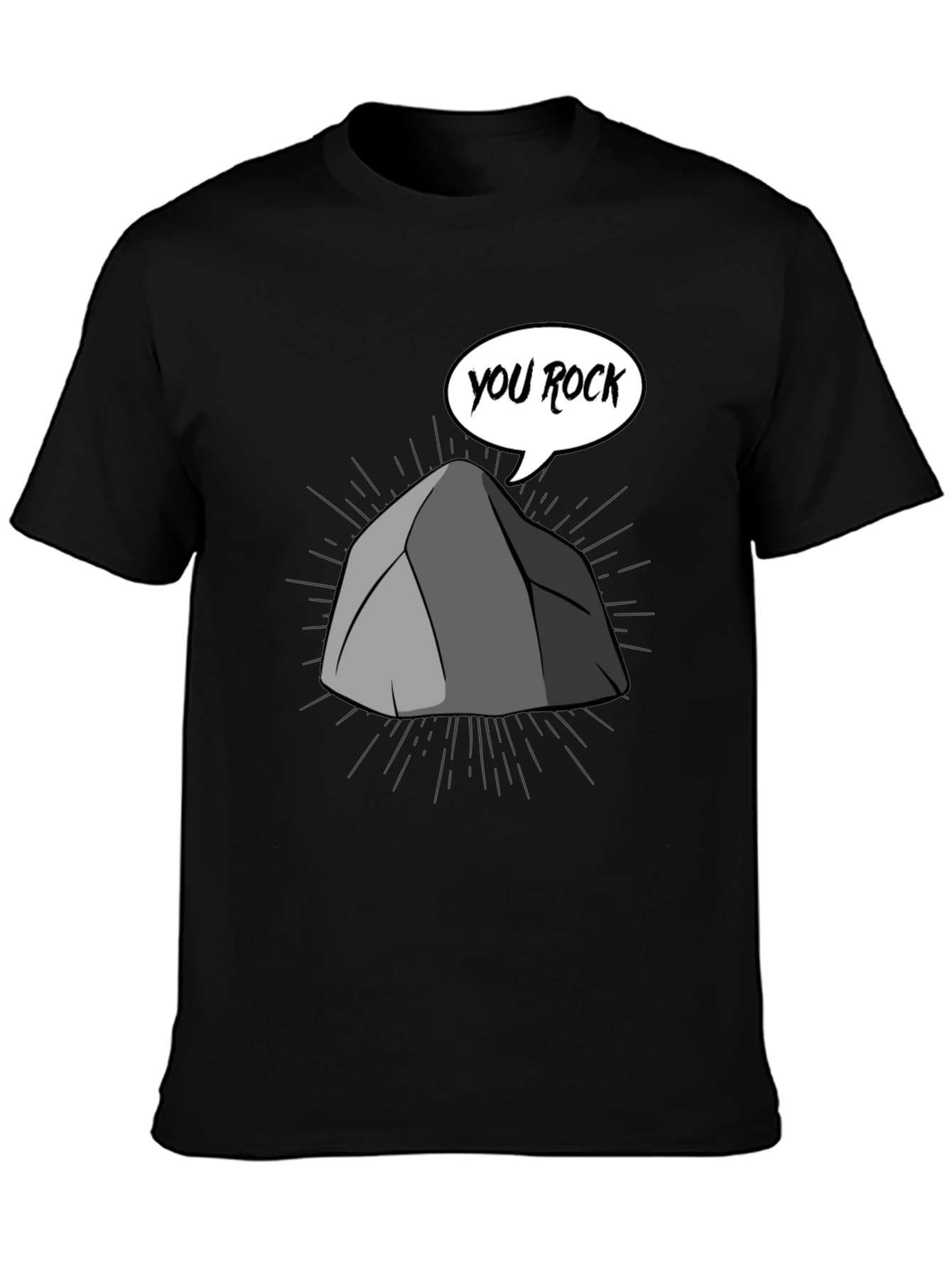 Black You Rock Graphic Tee - Men's Black Cotton T-Shirt view 3