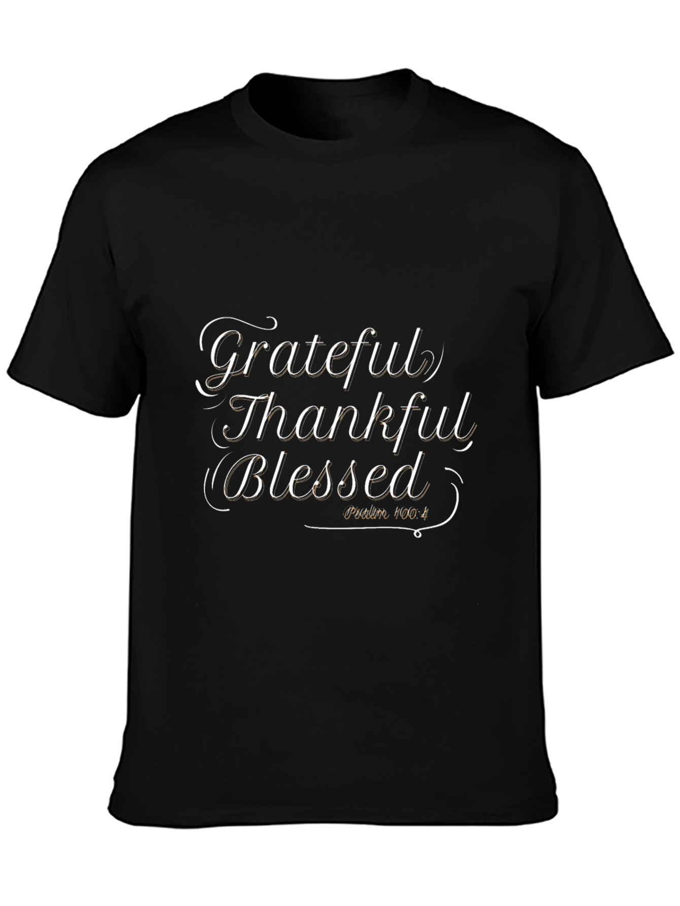 Black Grateful Thankful Blessed Black T-Shirt view 3