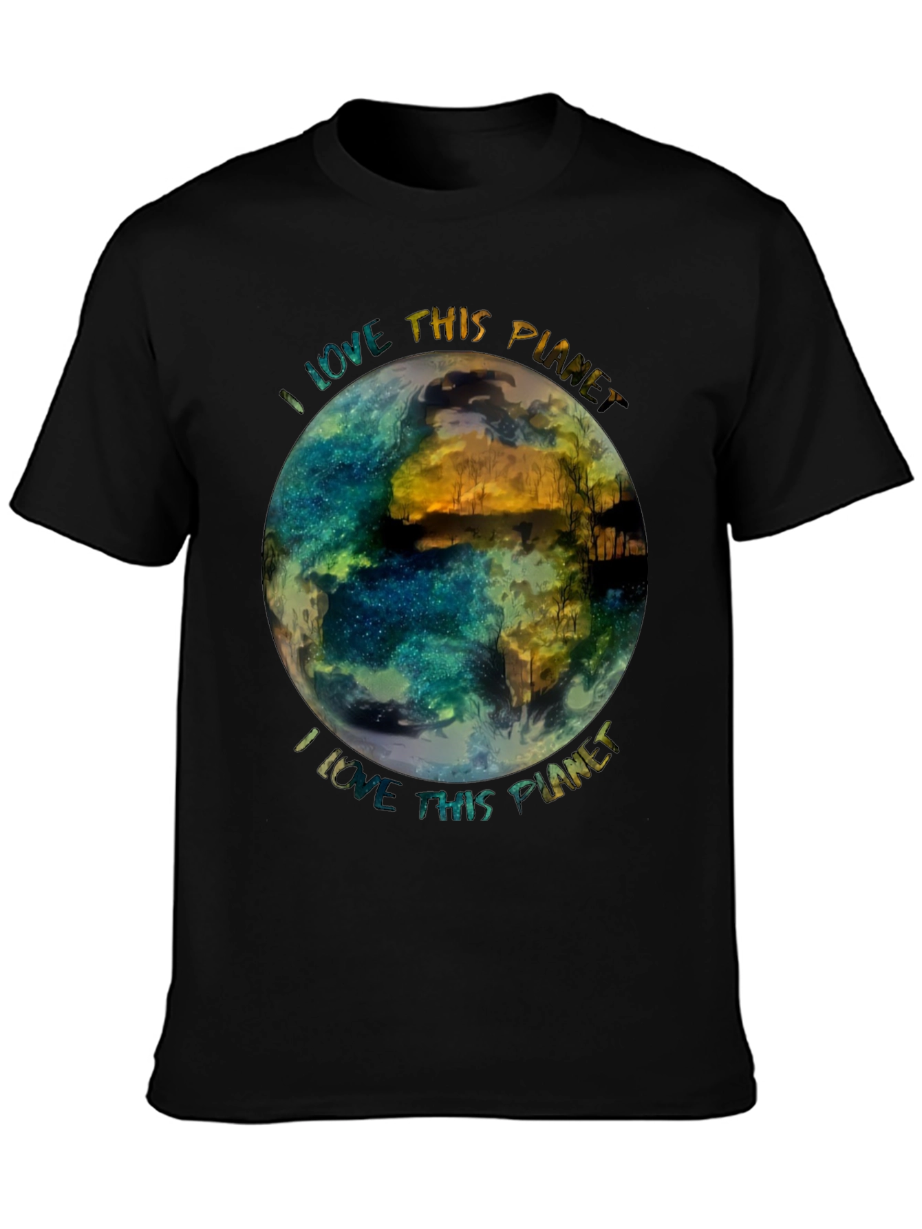 Black I Love This Planet Graphic Tee - Earth-Friendly Design view 3