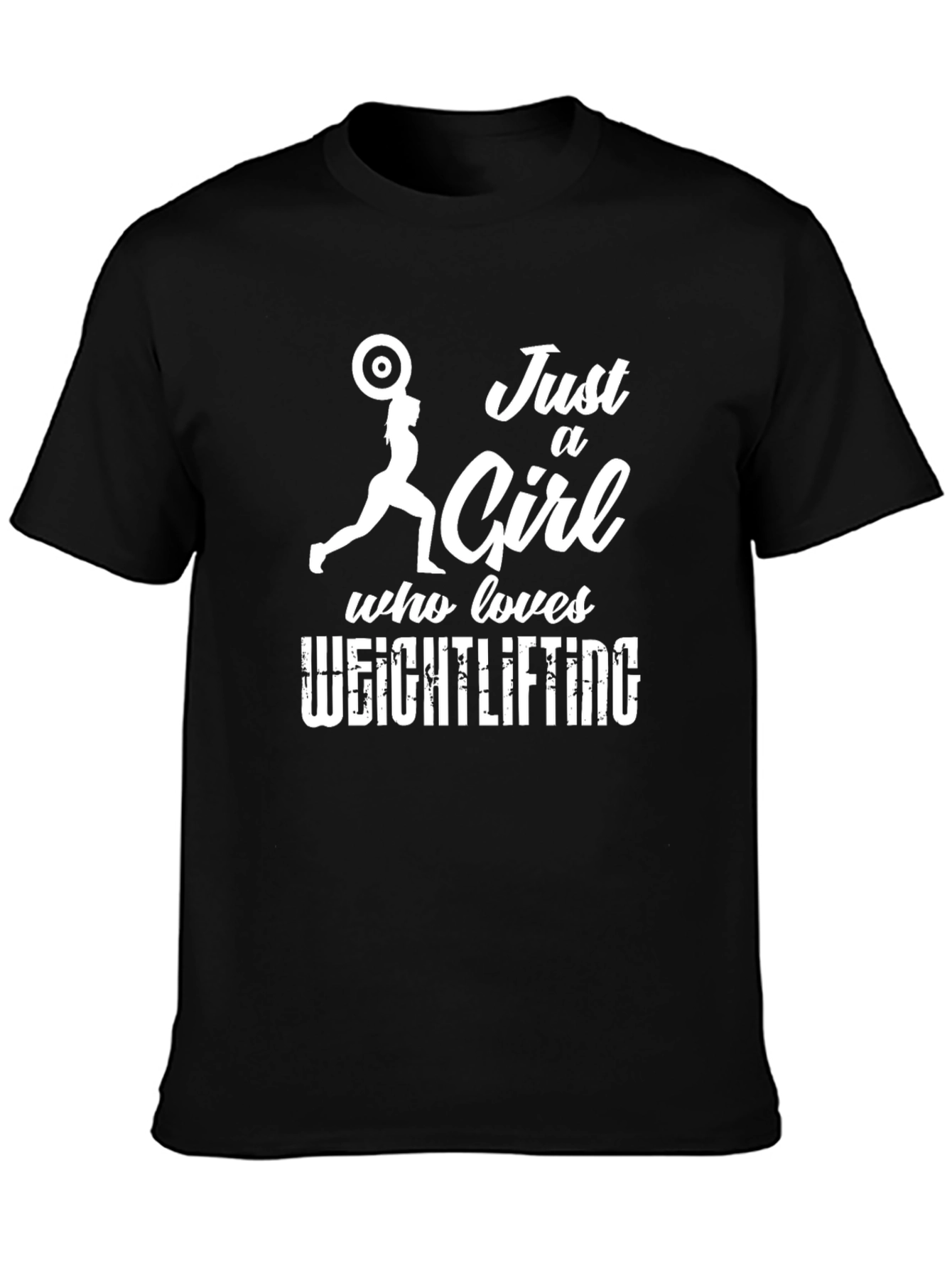 Black Weightlifting Girl's T-Shirt - Fitness Gift view 3
