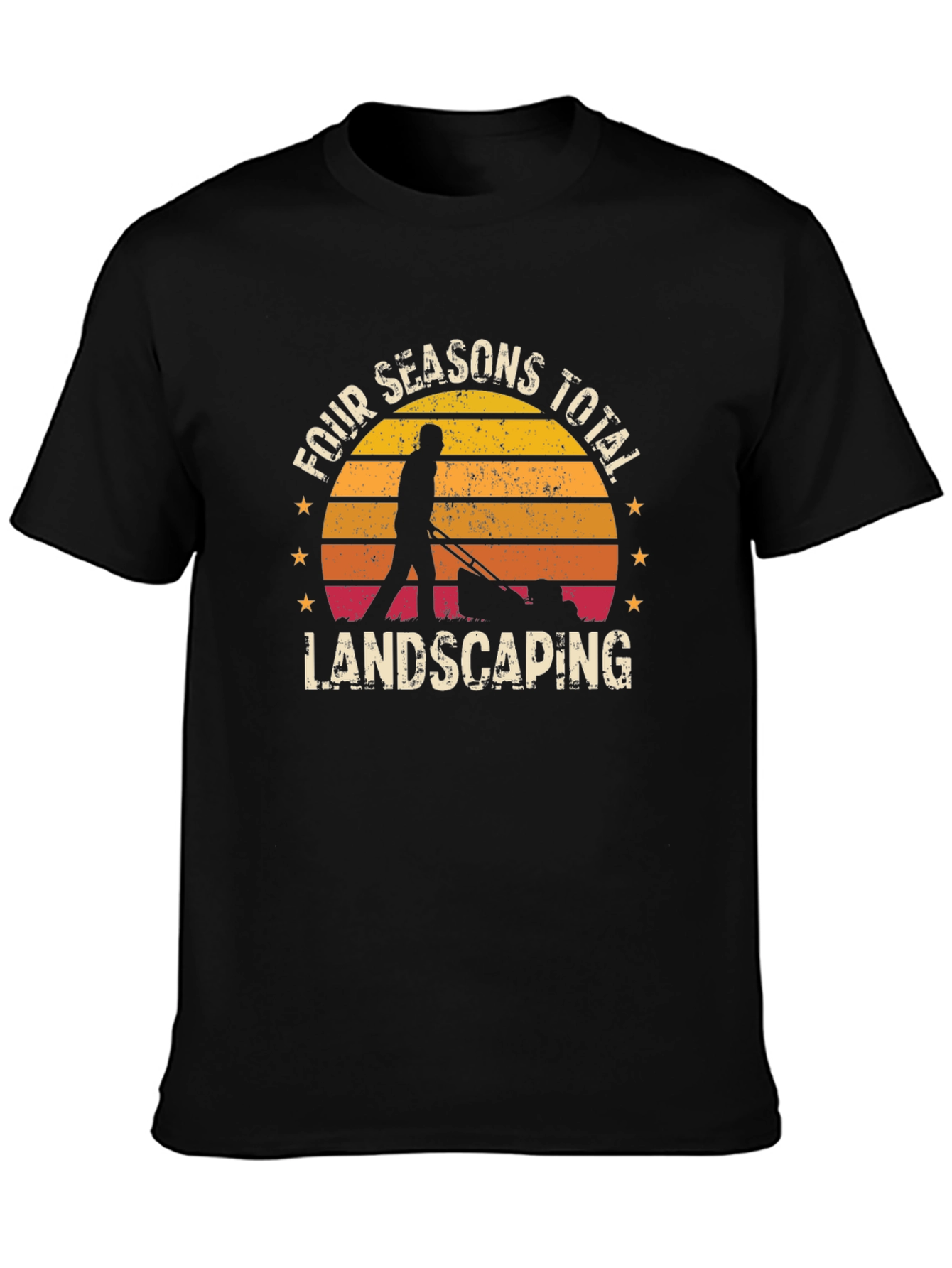 Black Four Seasons Total Landscaping Graphic Tee view 3
