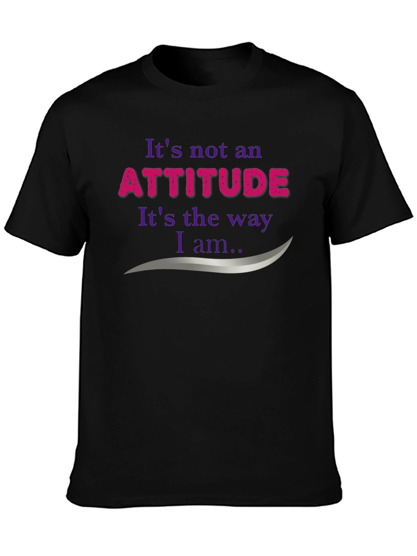 Black Attitude Statement Graphic Tee - Soft Cotton Blend view 3