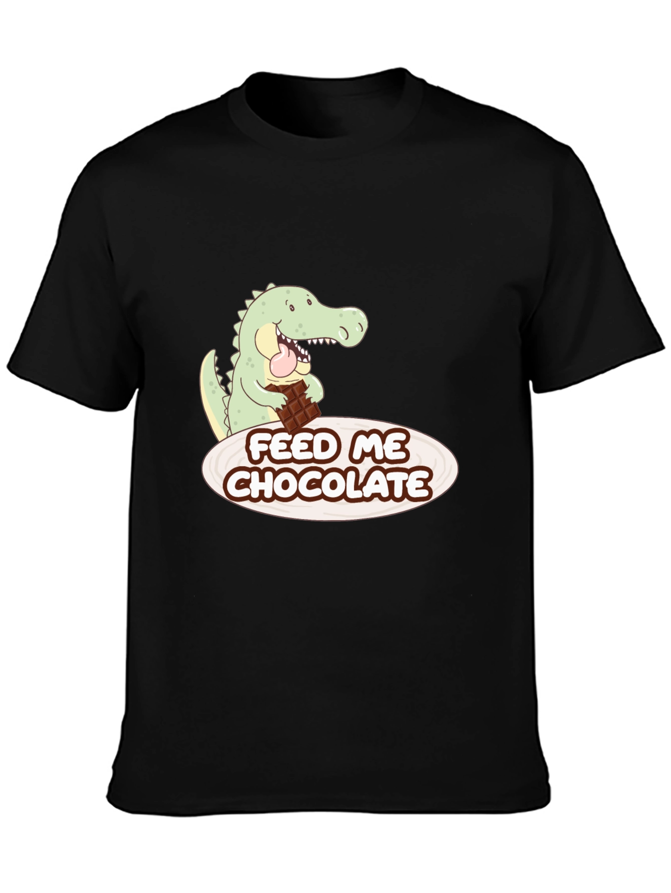 Black Funny Alligator Chocolate Lover Graphic Tee view 3