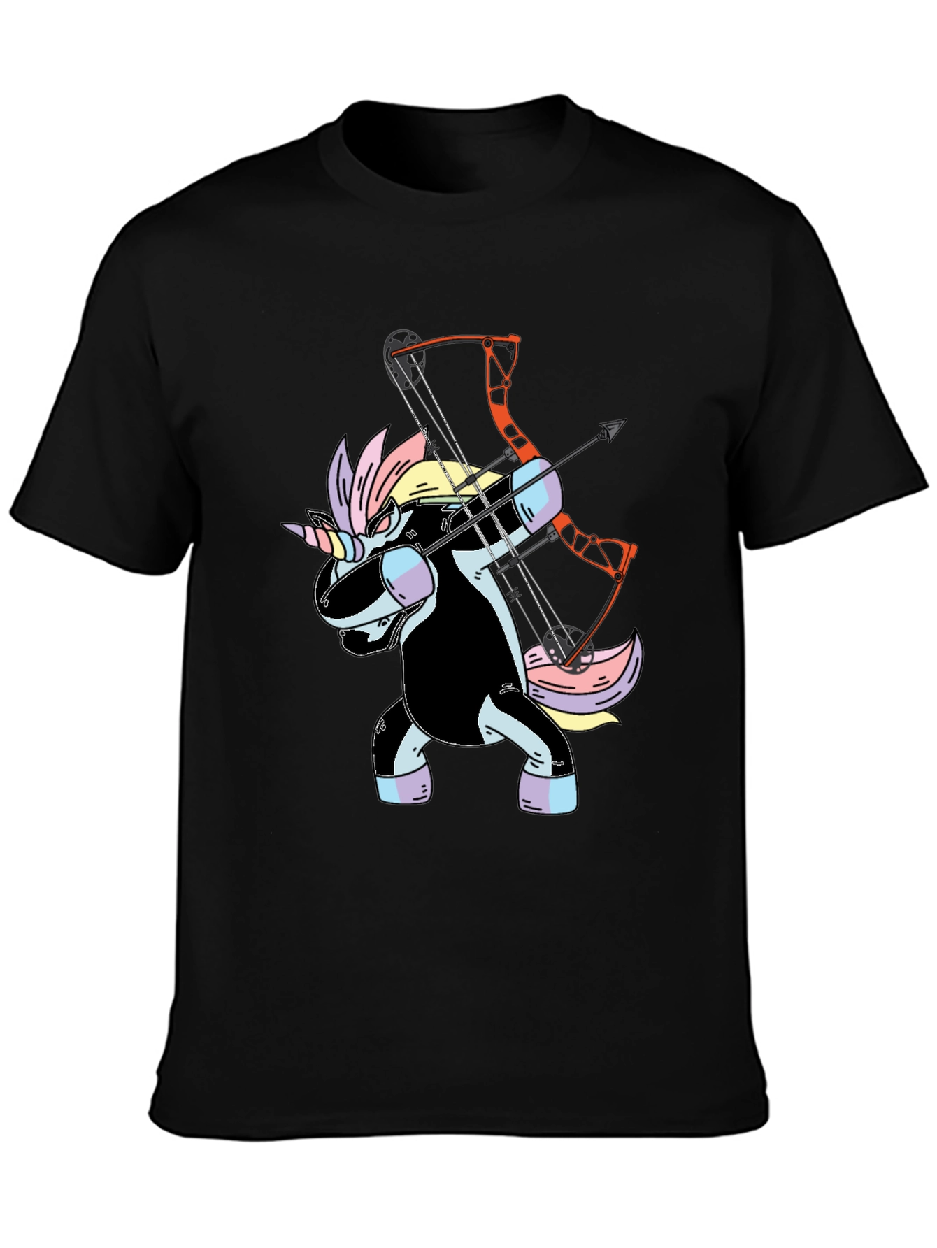 Black Unicorn Archer Graphic Tee - Black Cotton T-Shirt view 3