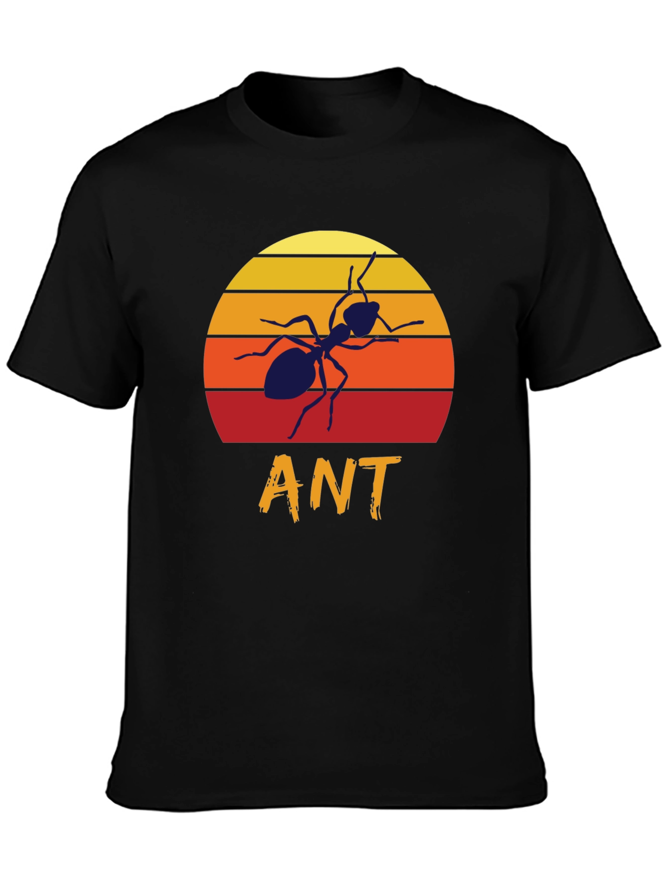 Black Retro Sunset Ant Graphic T-Shirt view 3