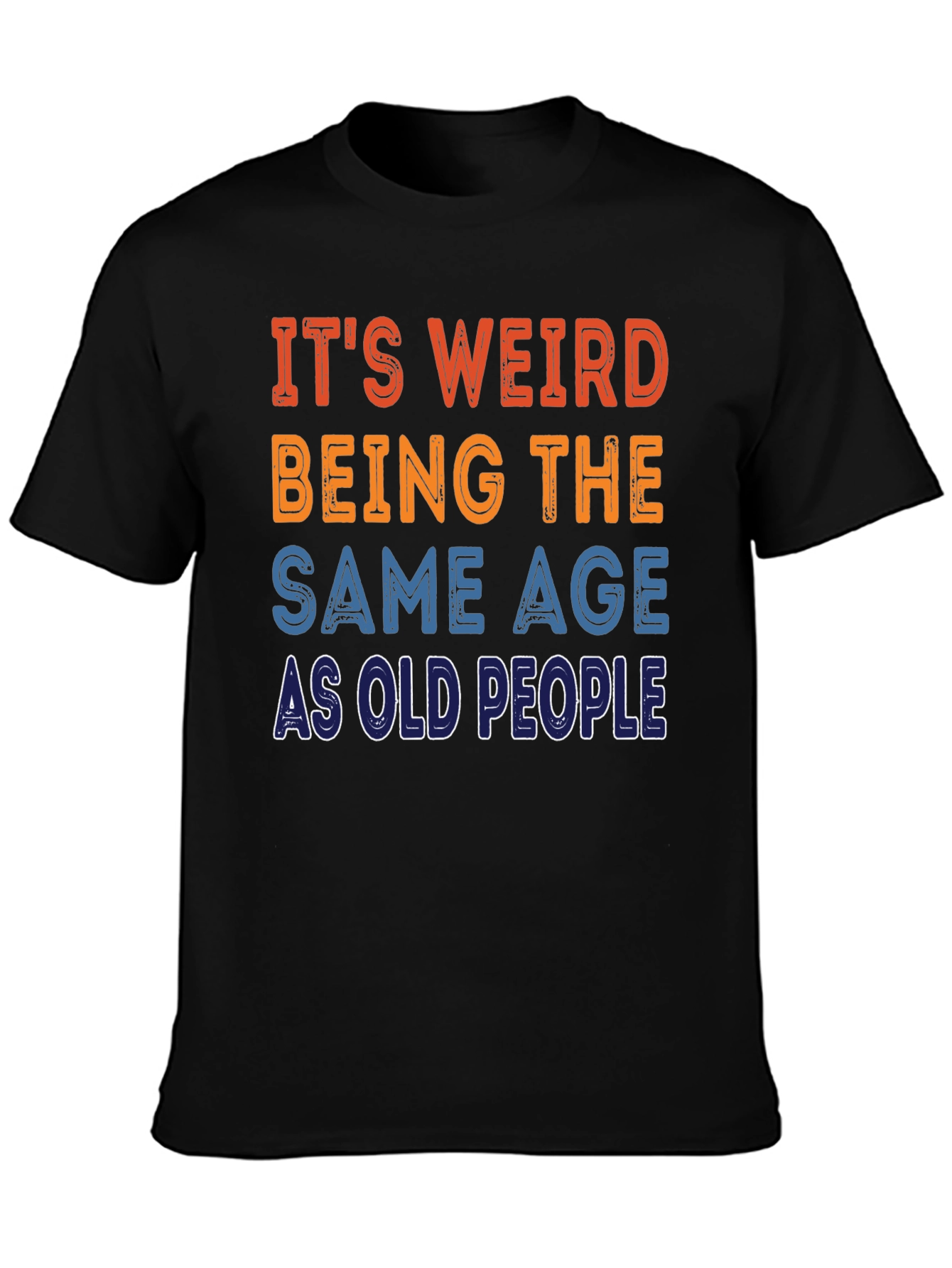 Black Funny Old People T-Shirt view 3
