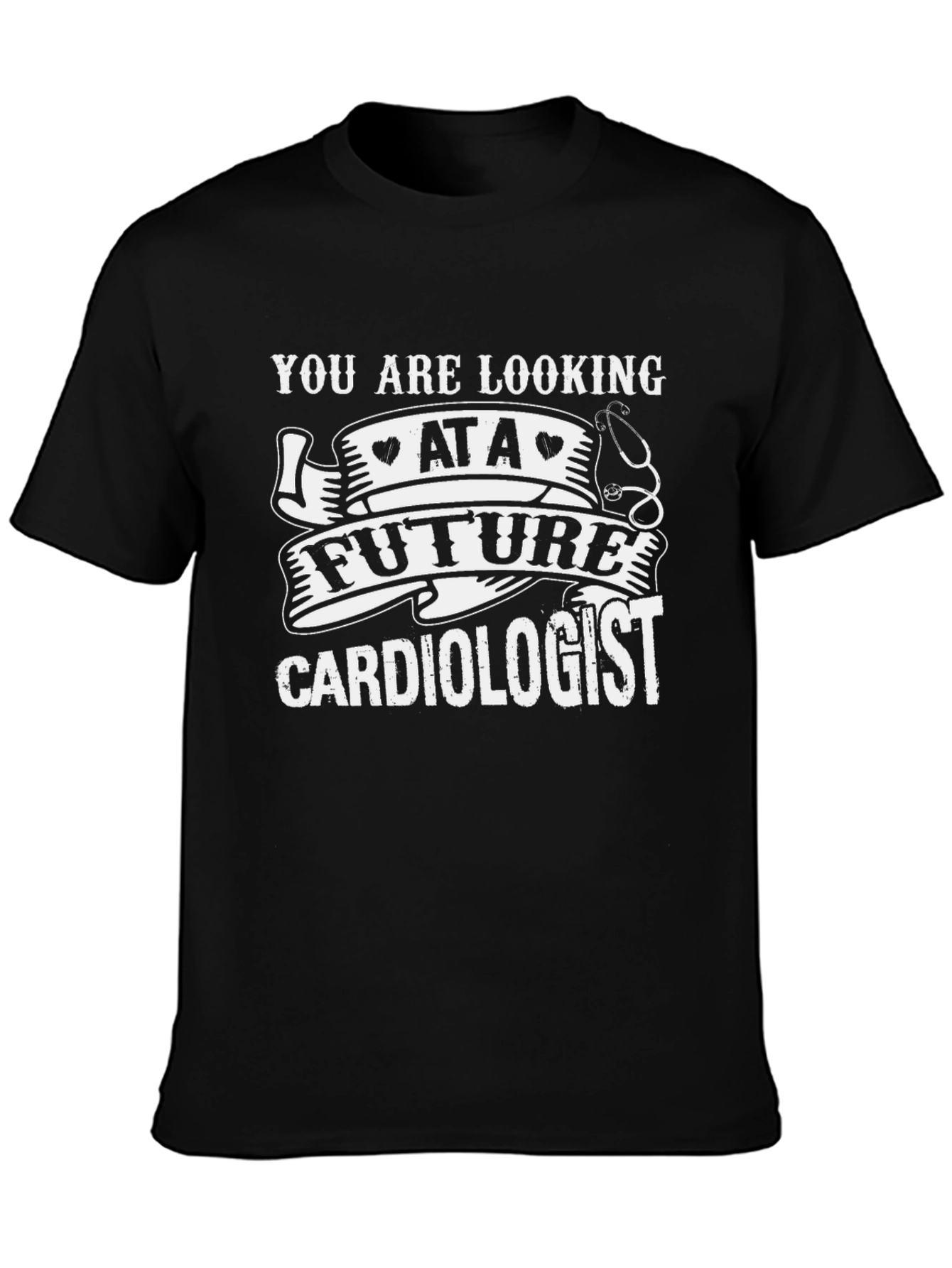 Black Future Cardiologist Graphic T-Shirt view 3