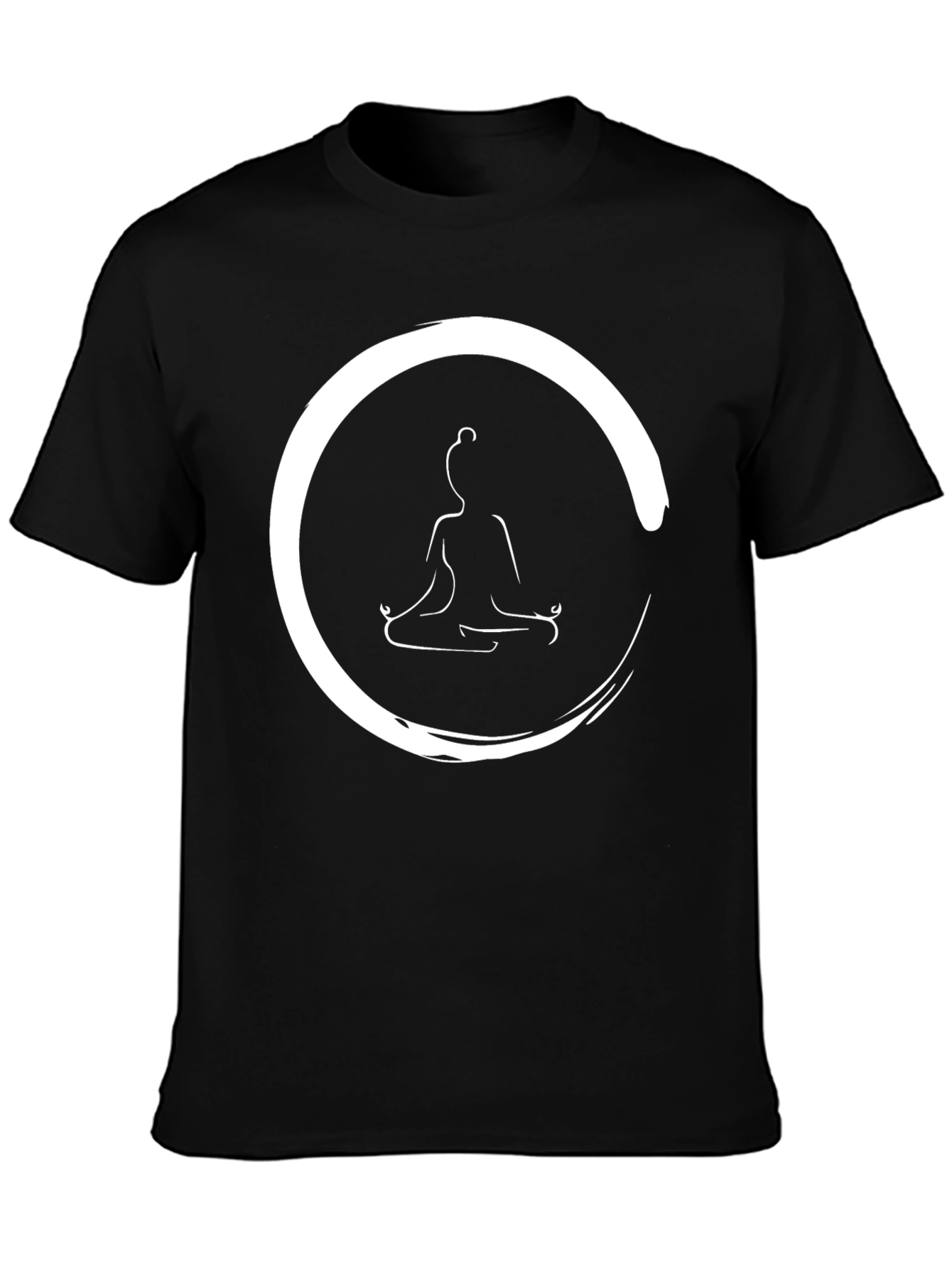 Black Zen Circle Yoga T-Shirt - Meditate in Style view 3