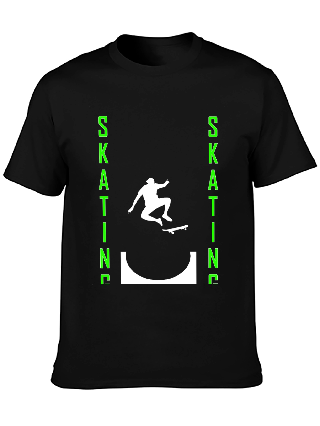Black Skating T-Shirt - Cool Graphic Design view 3