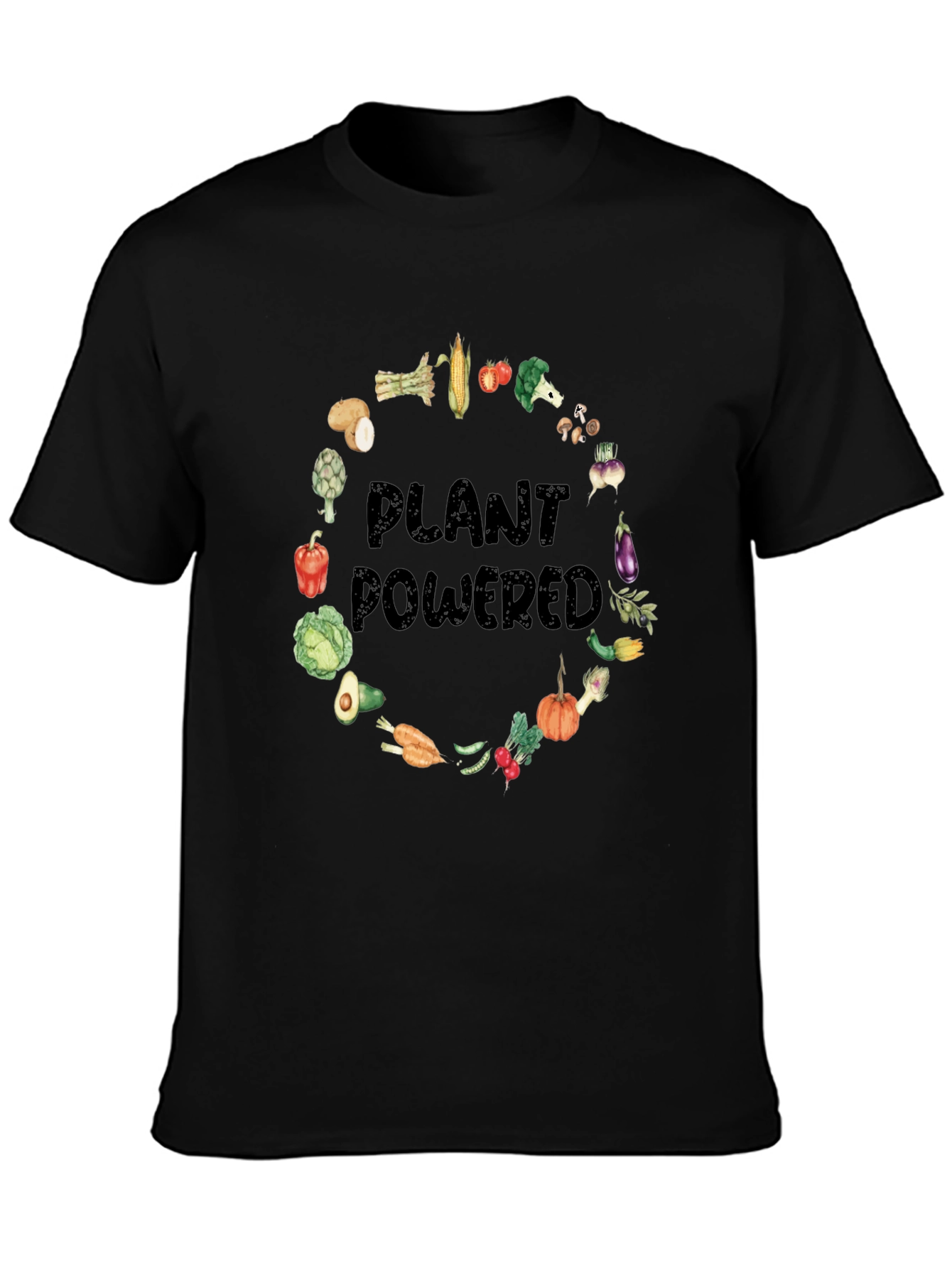 Black Plant Powered Graphic T-Shirt view 3