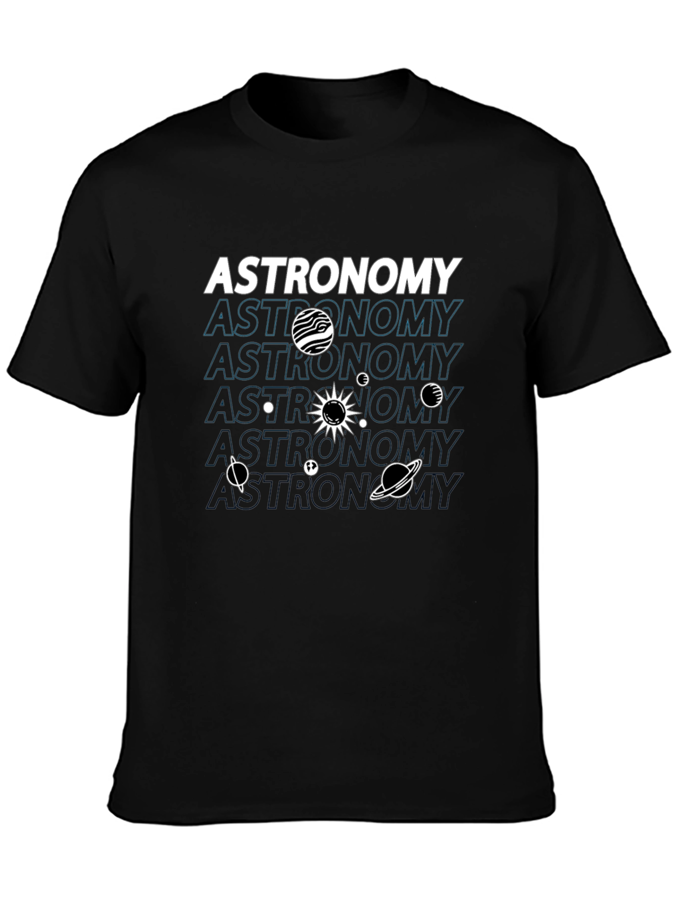 Black Astronomy Graphic T-Shirt - Explore the Cosmos in Style view 3