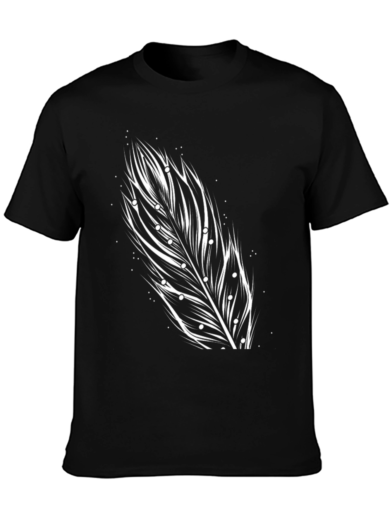 Black Feather Graphic Tee - Unique Design, Soft Cotton view 3