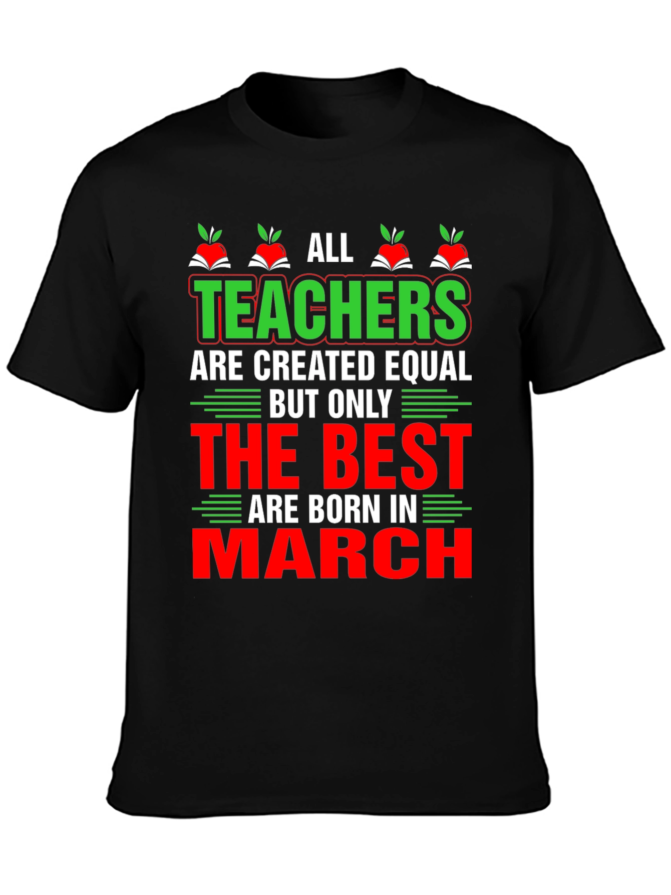 Black All Teachers are Created Equal T-Shirt view 3