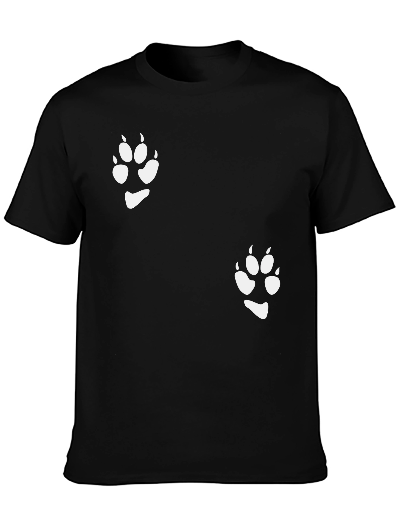Paw Print Graphic Tee - Stylish Black T-Shirt - 3