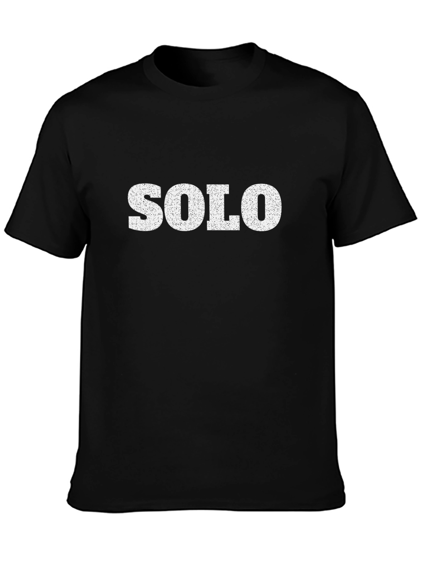 Black Men's "SOLO" Graphic Black T-Shirt view 3