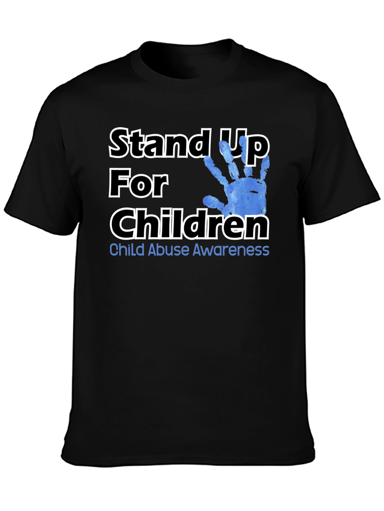Black Stand Up For Children Awareness T-Shirt view 3