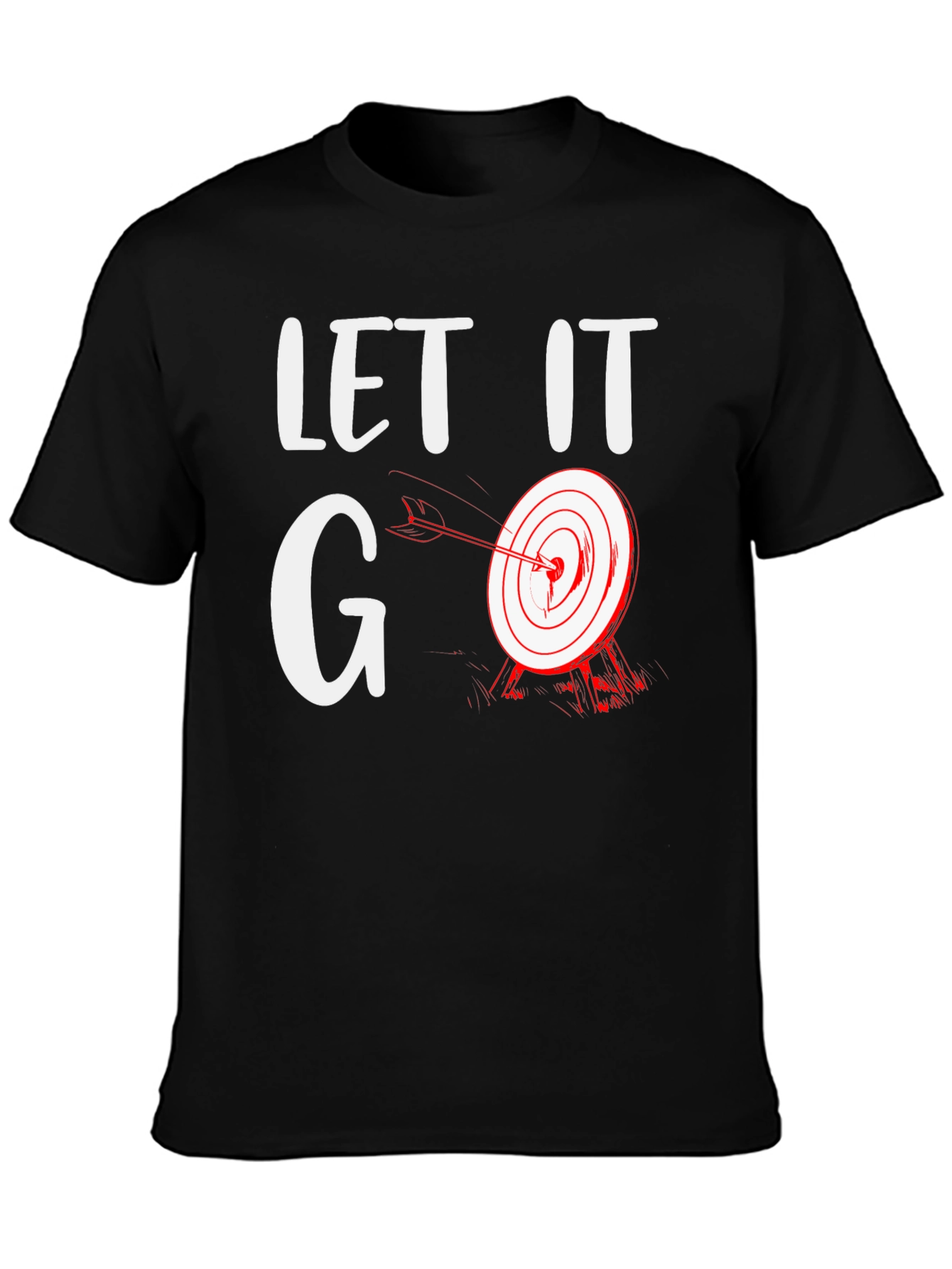 Black Let It Go Target T-Shirt - Funny Archery Tee view 3