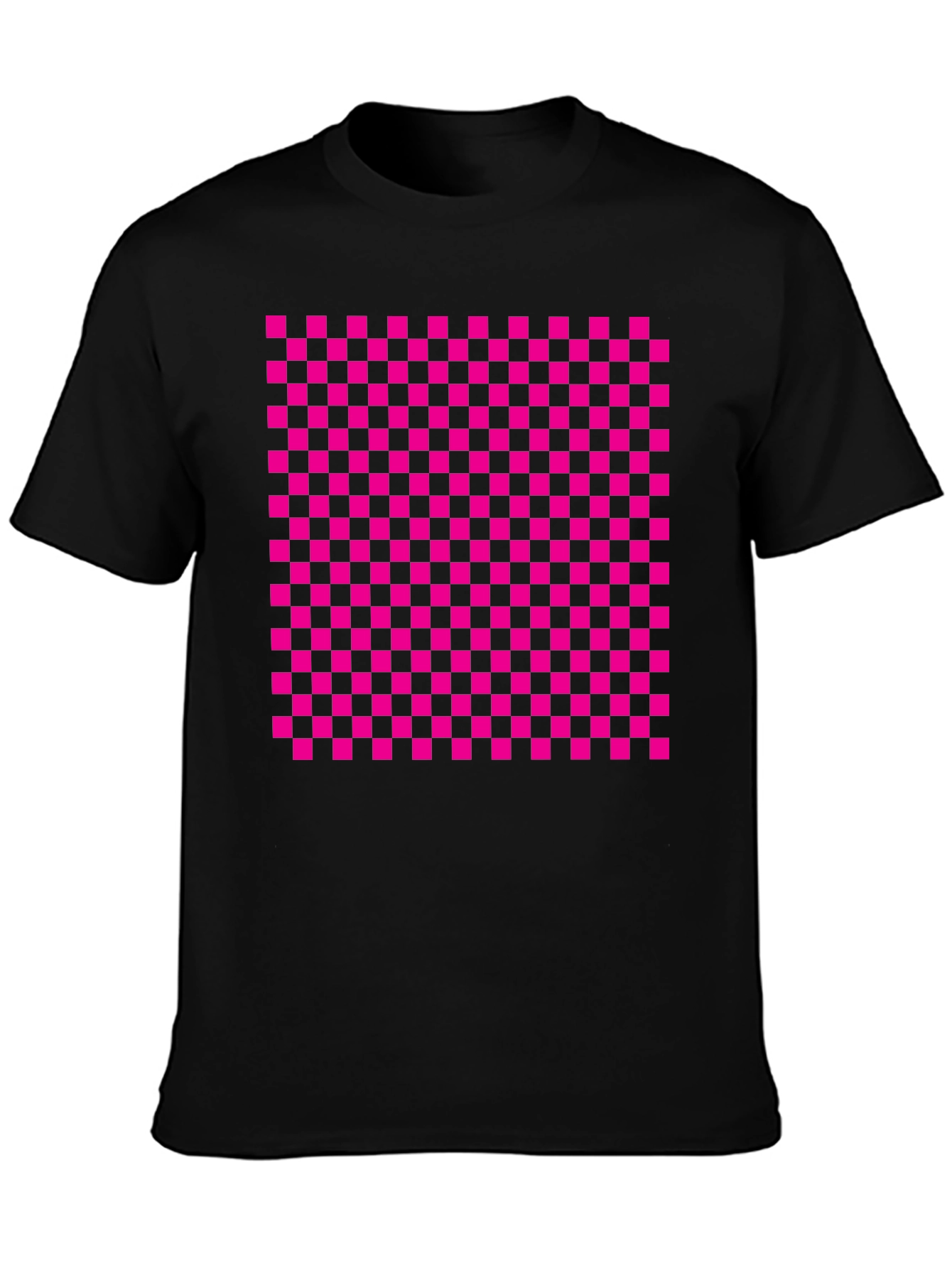 Black Checkerboard Graphic Tee - Retro Style view 3