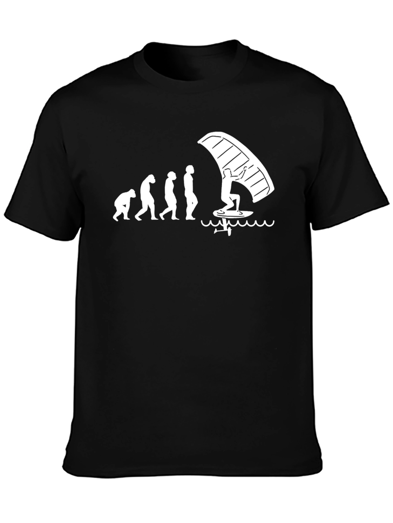 Black Evolution Windsurfing Graphic T-Shirt - Black view 3