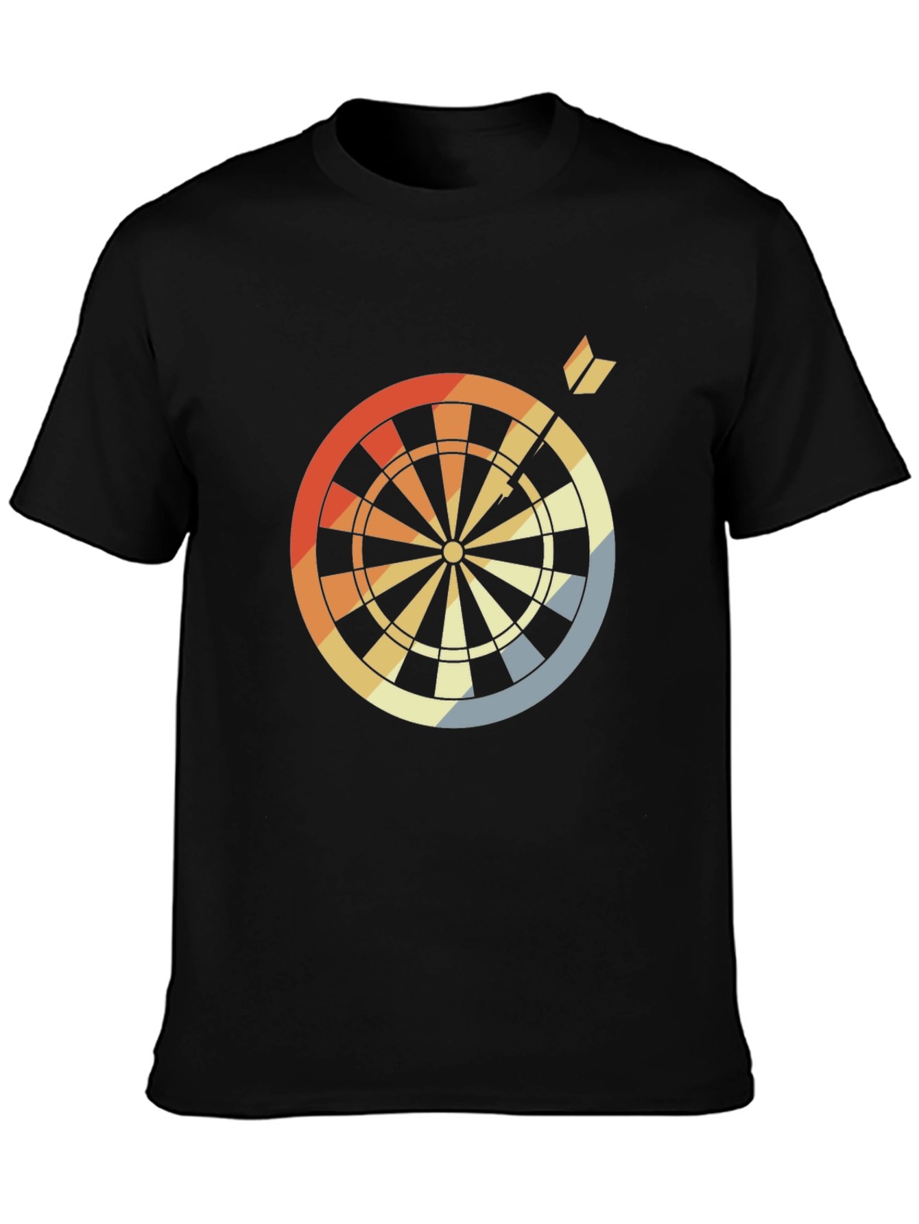 Black Retro Dartboard T-Shirt - Bullseye Tee view 3