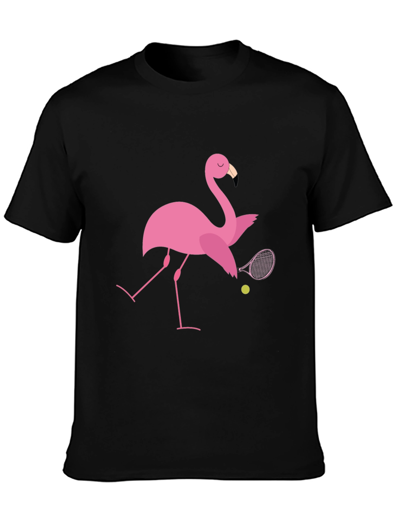 Black Flamingo Tennis T-Shirt: Quirky Design, Premium Comfort view 3