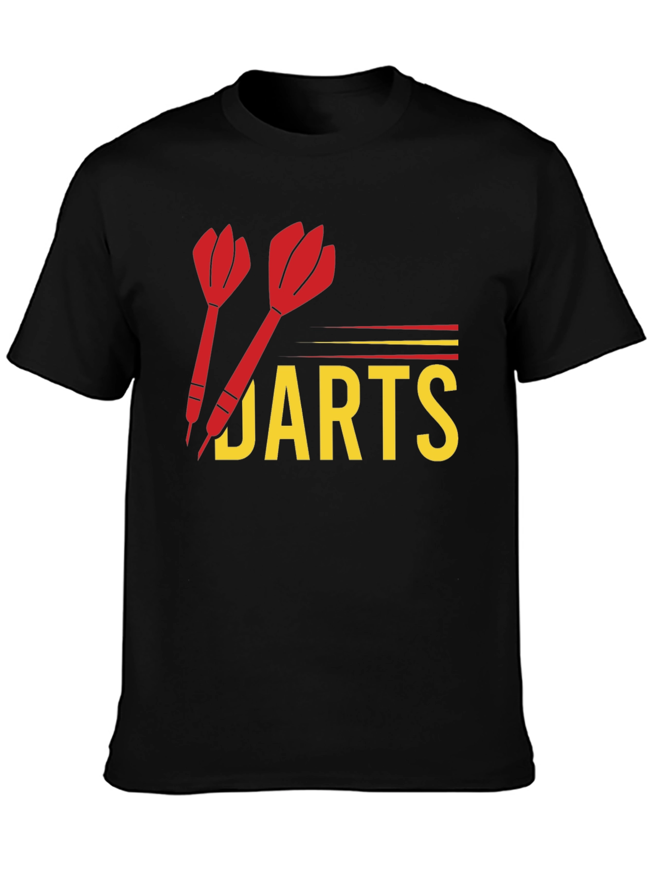 Black Darts Graphic T-Shirt - Fun Casual Wear view 3