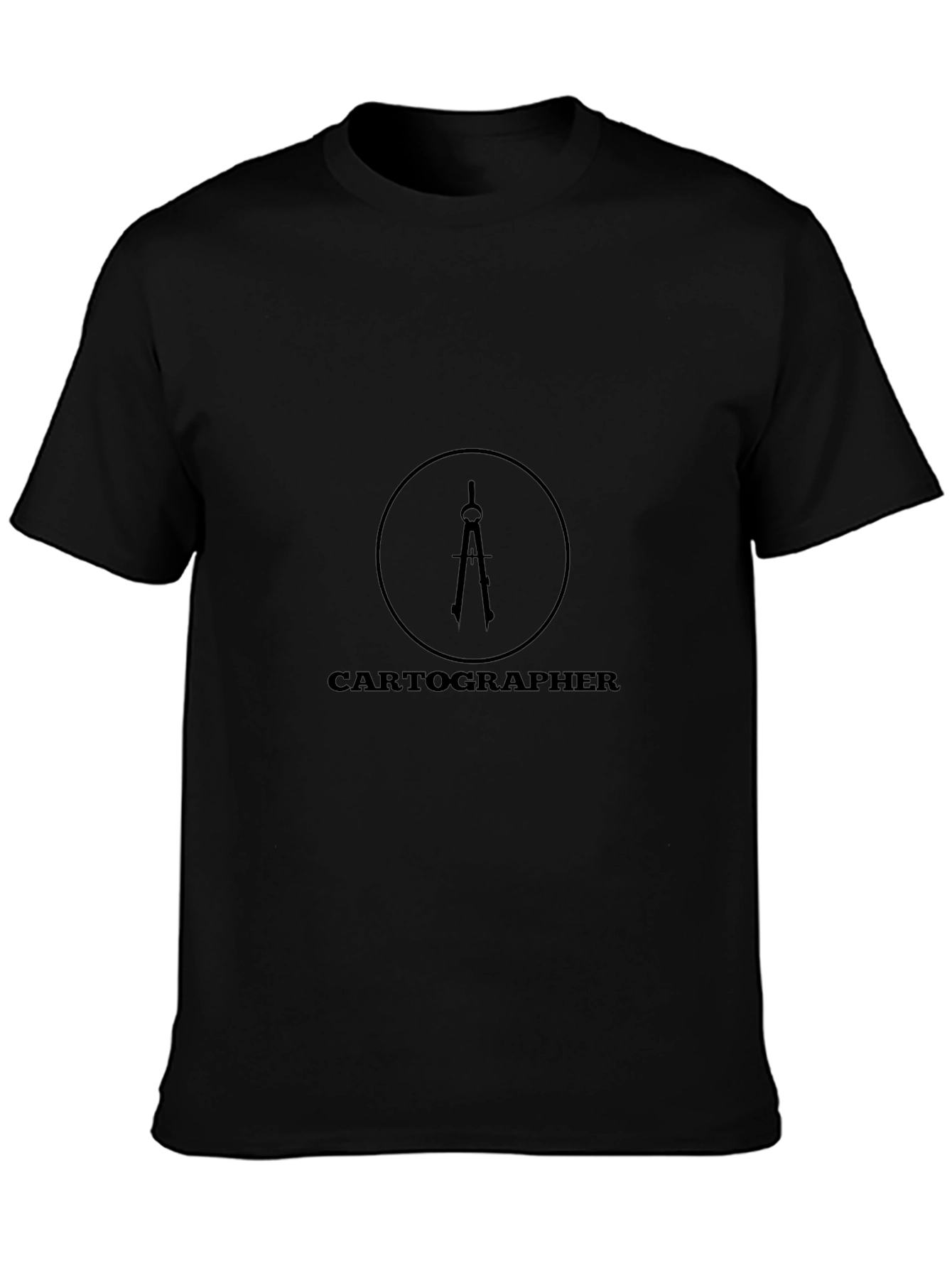 Black Cartographer T-Shirt - Classic Design view 3