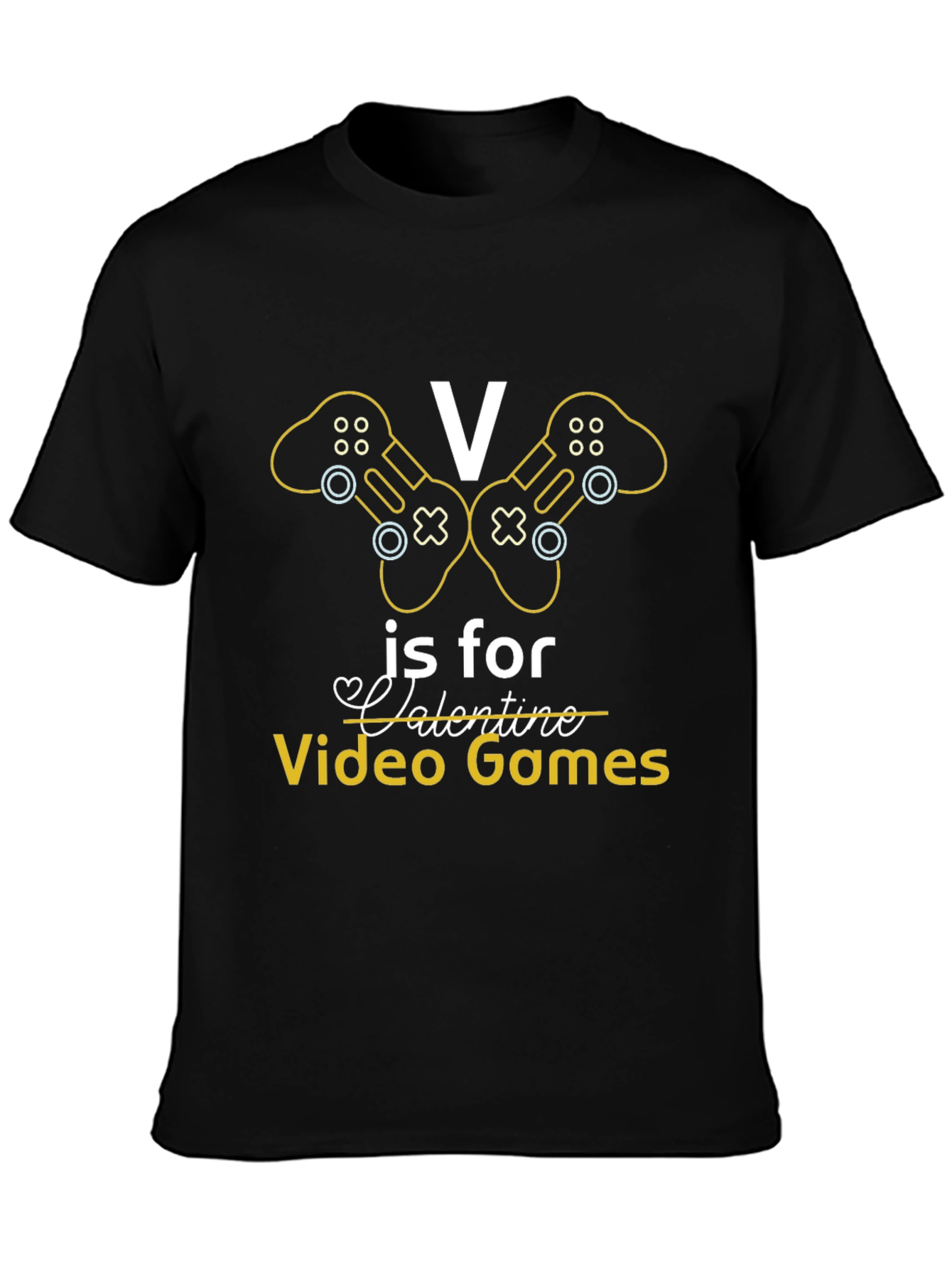 Black Gamer Valentine's Day T-Shirt view 3