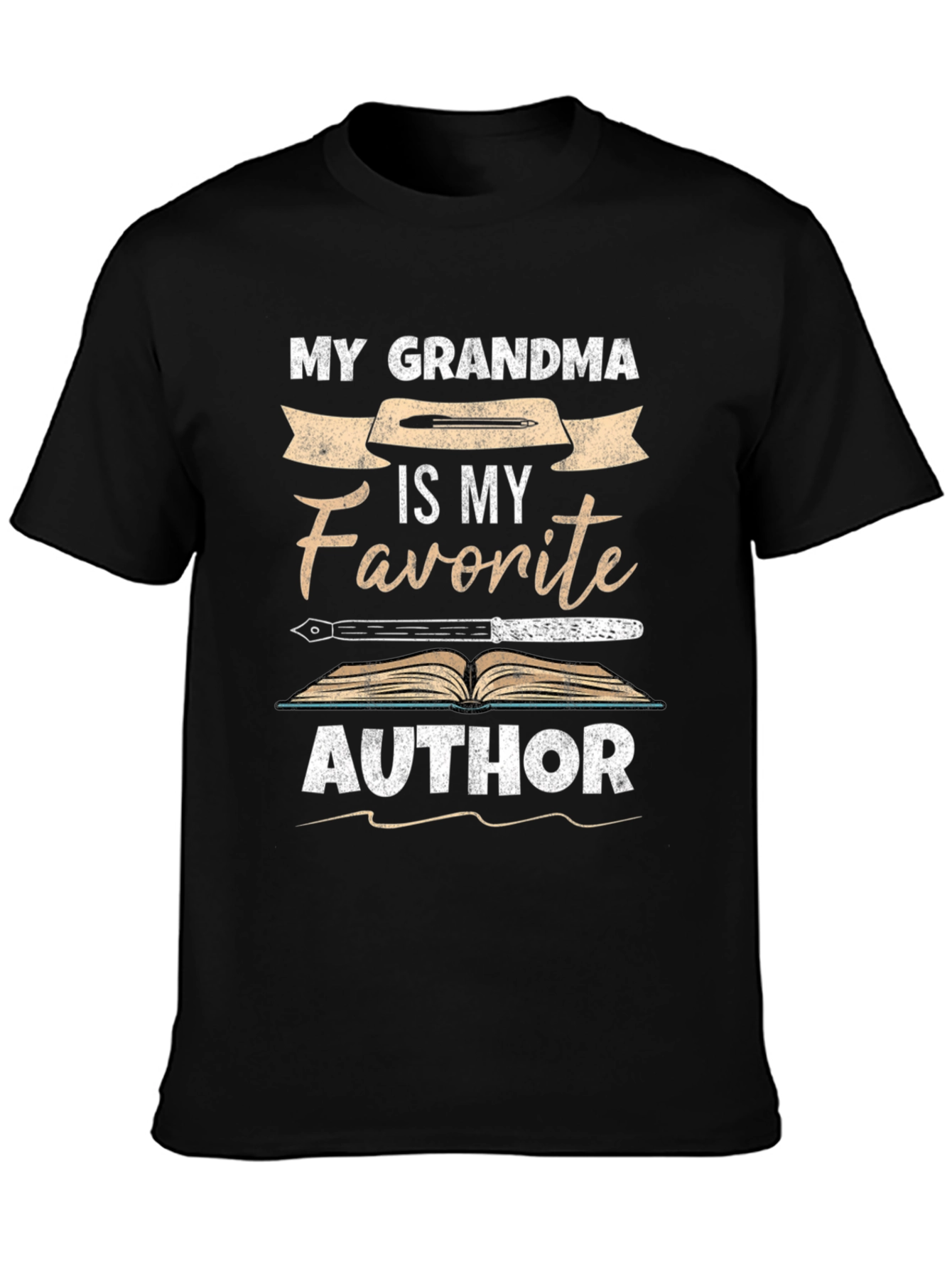 Black My Grandma is My Favorite Author Novelty T-Shirt view 3